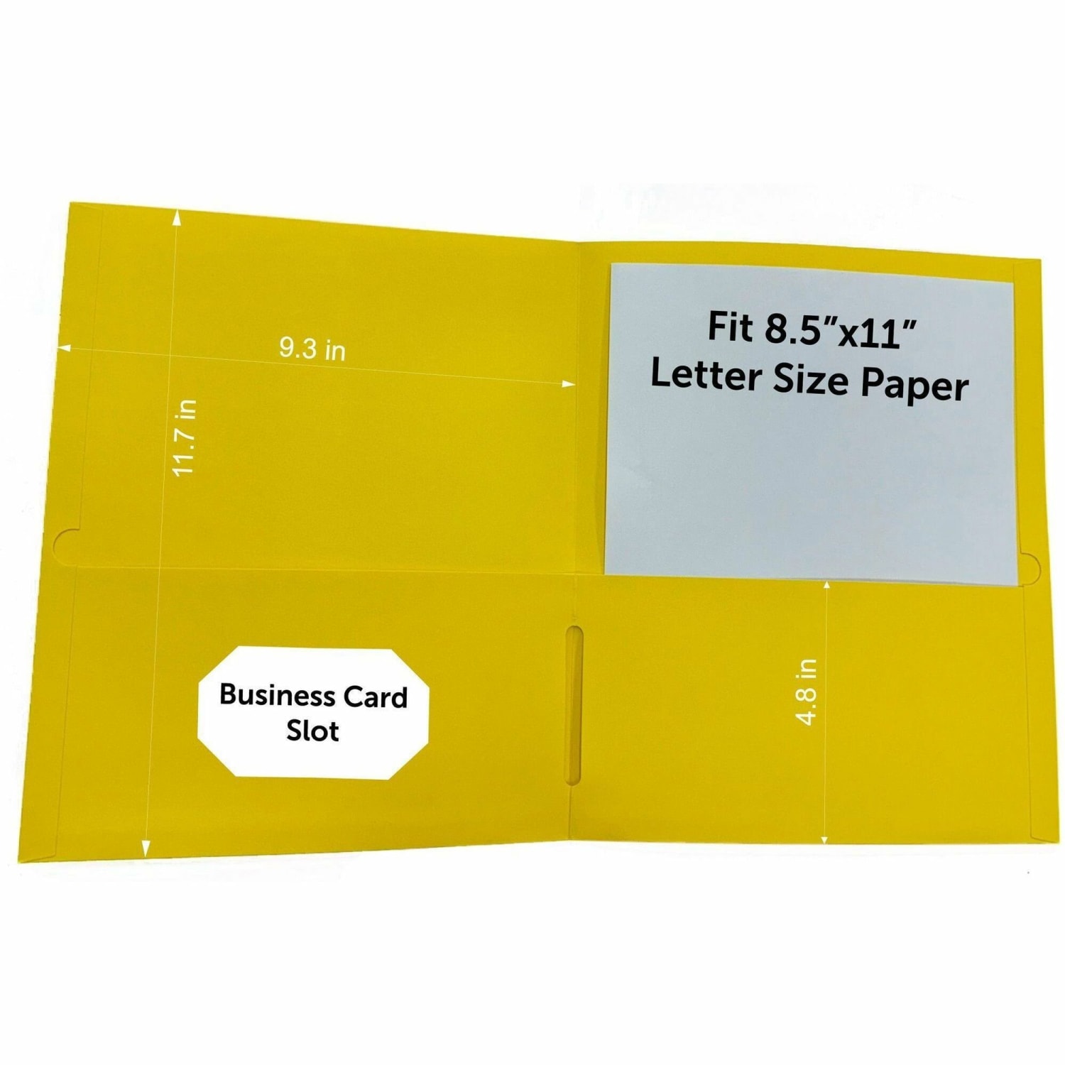 Business Source Letter Portfolio - 8 1/2in x 11in - 125 Sheets Capacity - Inside Front & Back Pocket(s) - Yellow - Card Holder - 1 Box