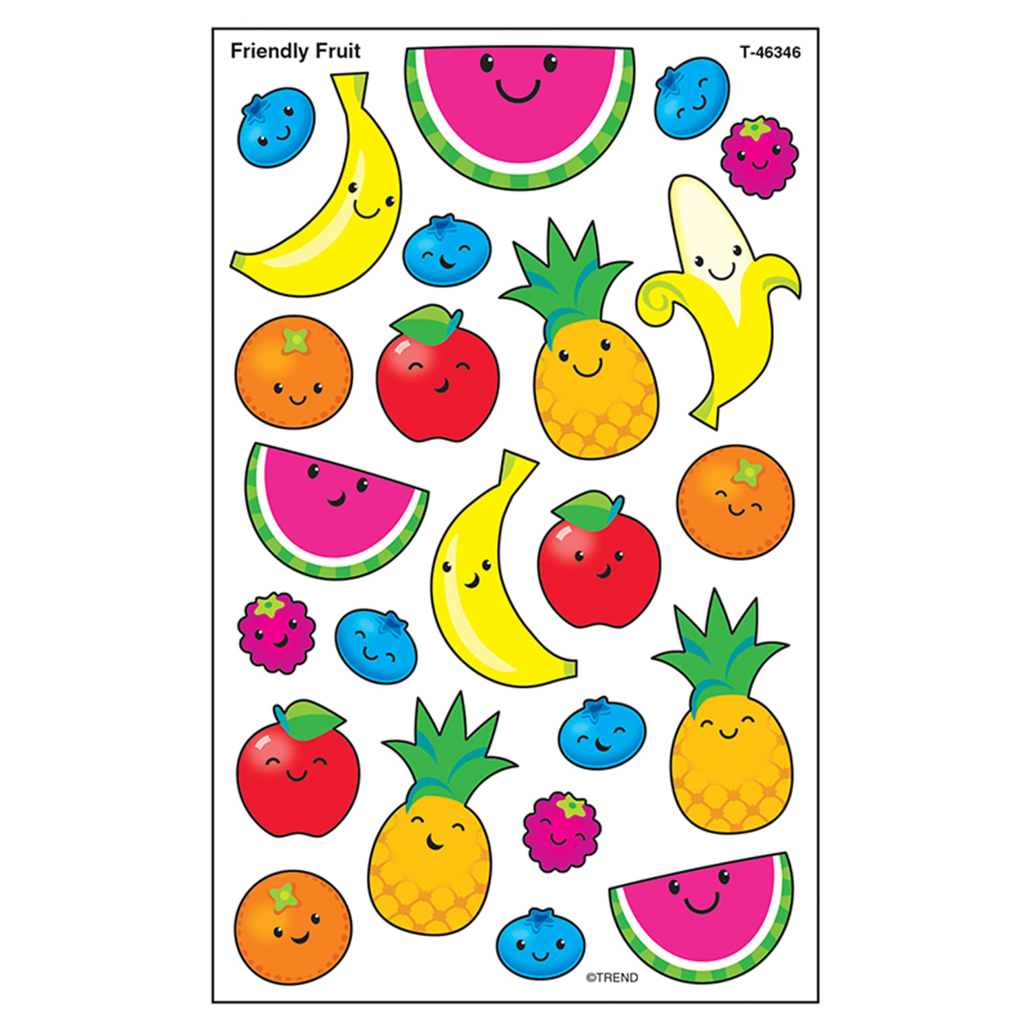 Trend superShapes Stickers, Friendly Fruit, 192 Stickers Per Pack, Set Of 6 Packs - Image 3