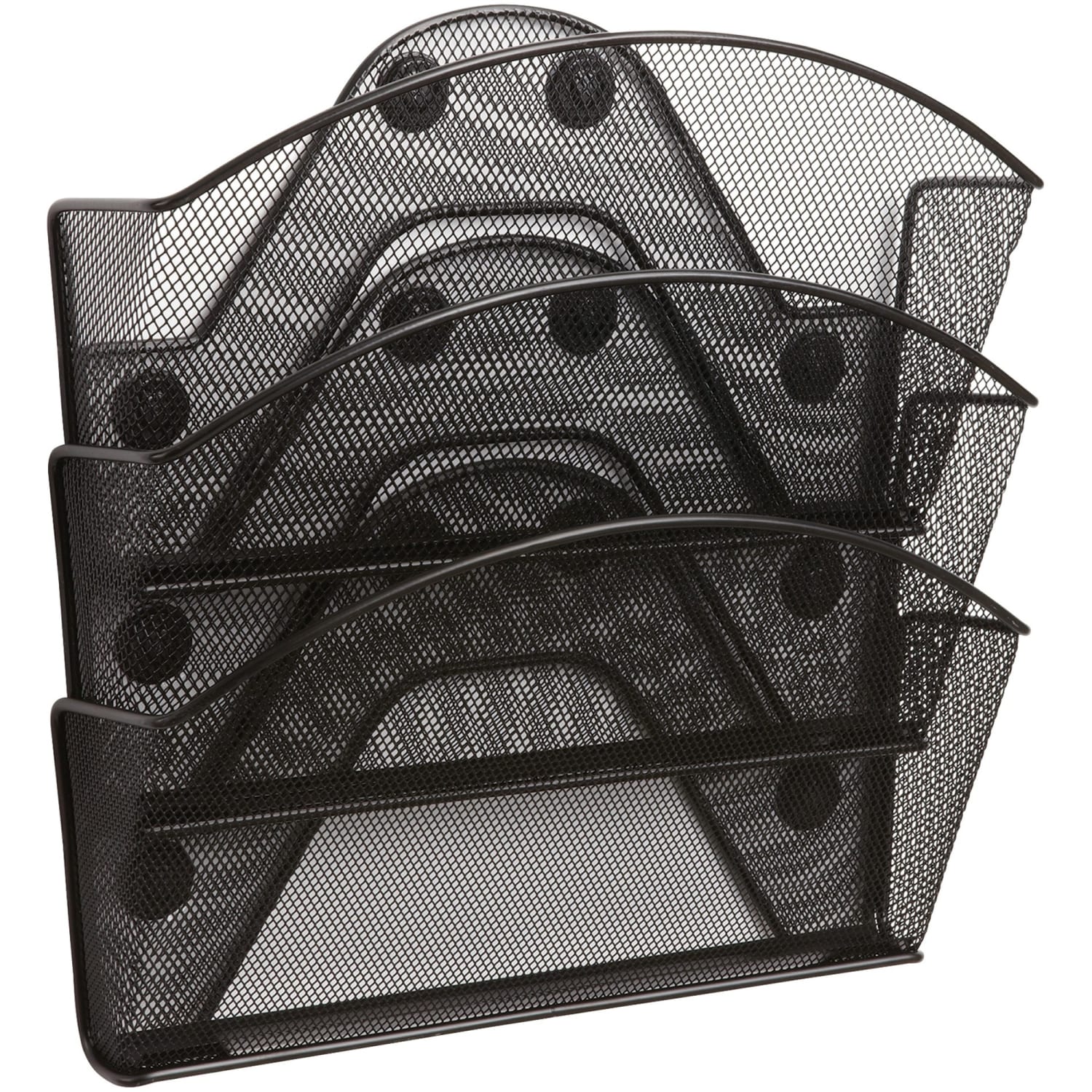 Onyx Magnetic Mesh Panel Accessories, 3 File Pocket, 13 x 4 1/4 x 13 1/2, Black - Image 3