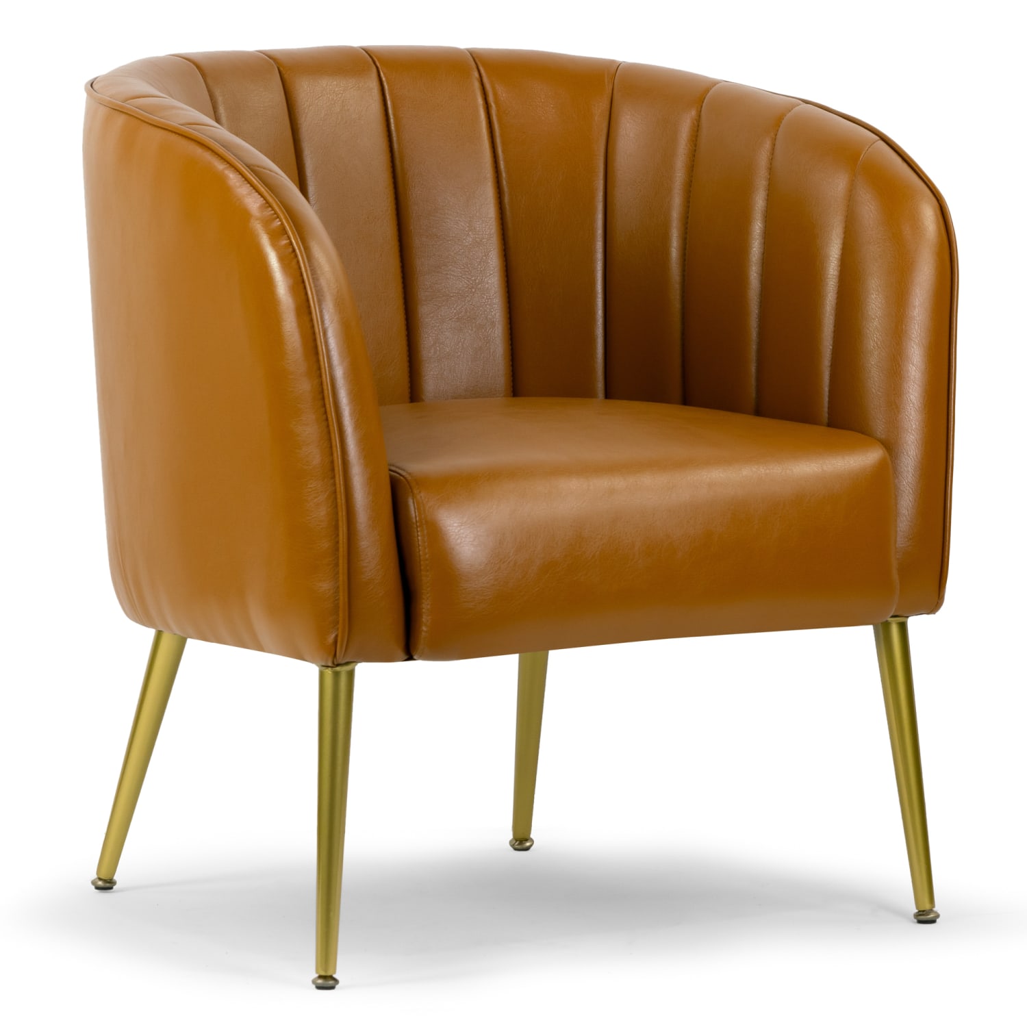 Glamour Home Avia Faux Leather Accent Chair With Decorative Stitching Cappuccino BrownGold PopularChairscom