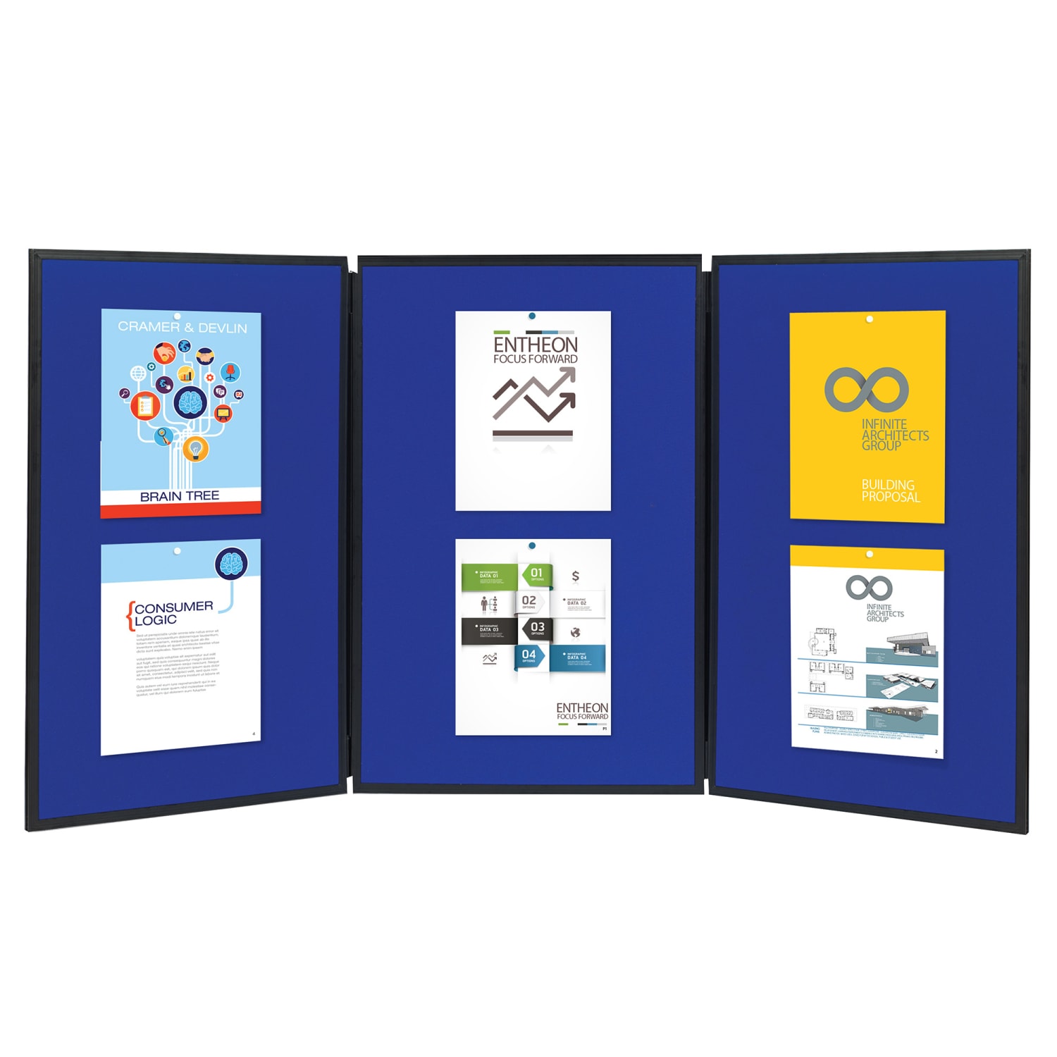 Quartet ShowIt 3-Panel Presentation System For Tabletop/Floor Display - Image 3
