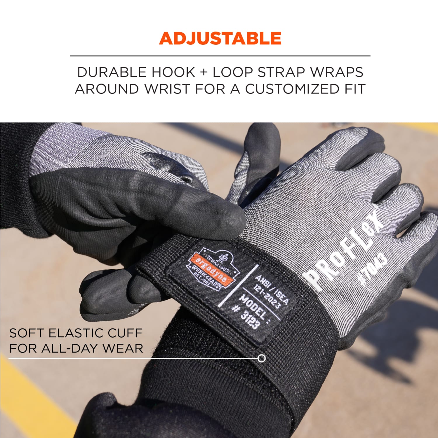 Ergodyne Squids 3123 Tool Wristband, 18in, Black - Image 6