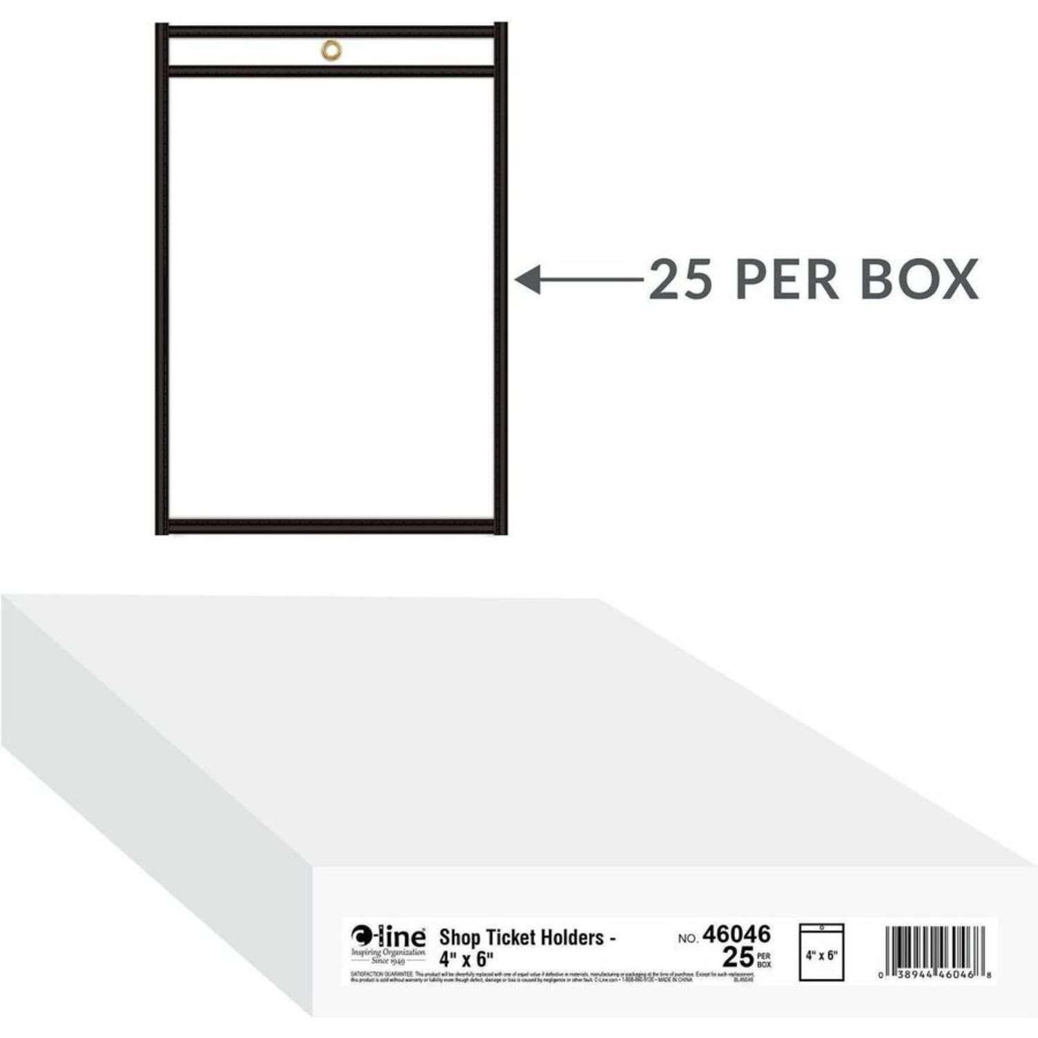 C-Line Stitched Vinyl Shop Ticket Holders, 4in x 6in, Clear, Box Of 25 - Image 3