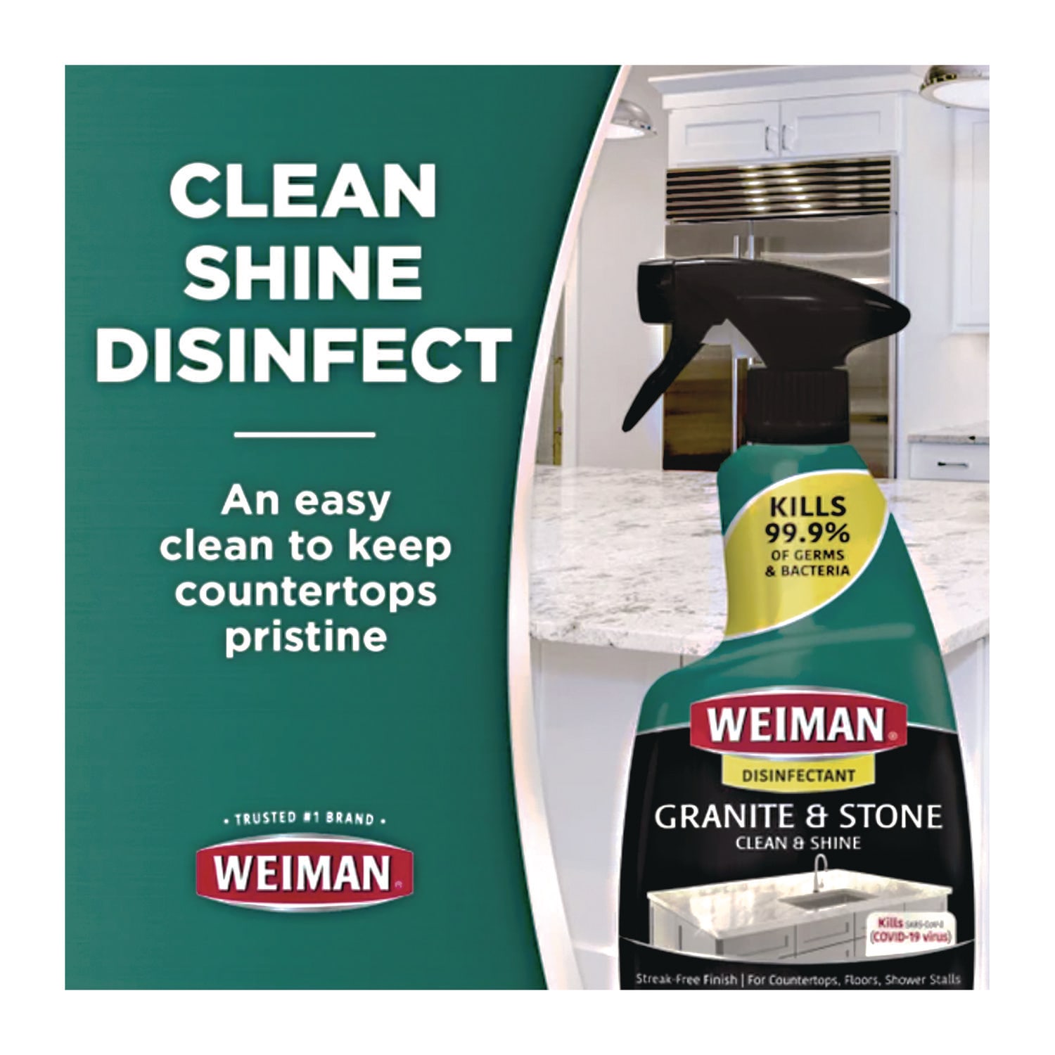 WEIMAN Granite Cleaner and Polish, Citrus Scent, 24 oz Spray Bottle, 6/Carton - Image 4