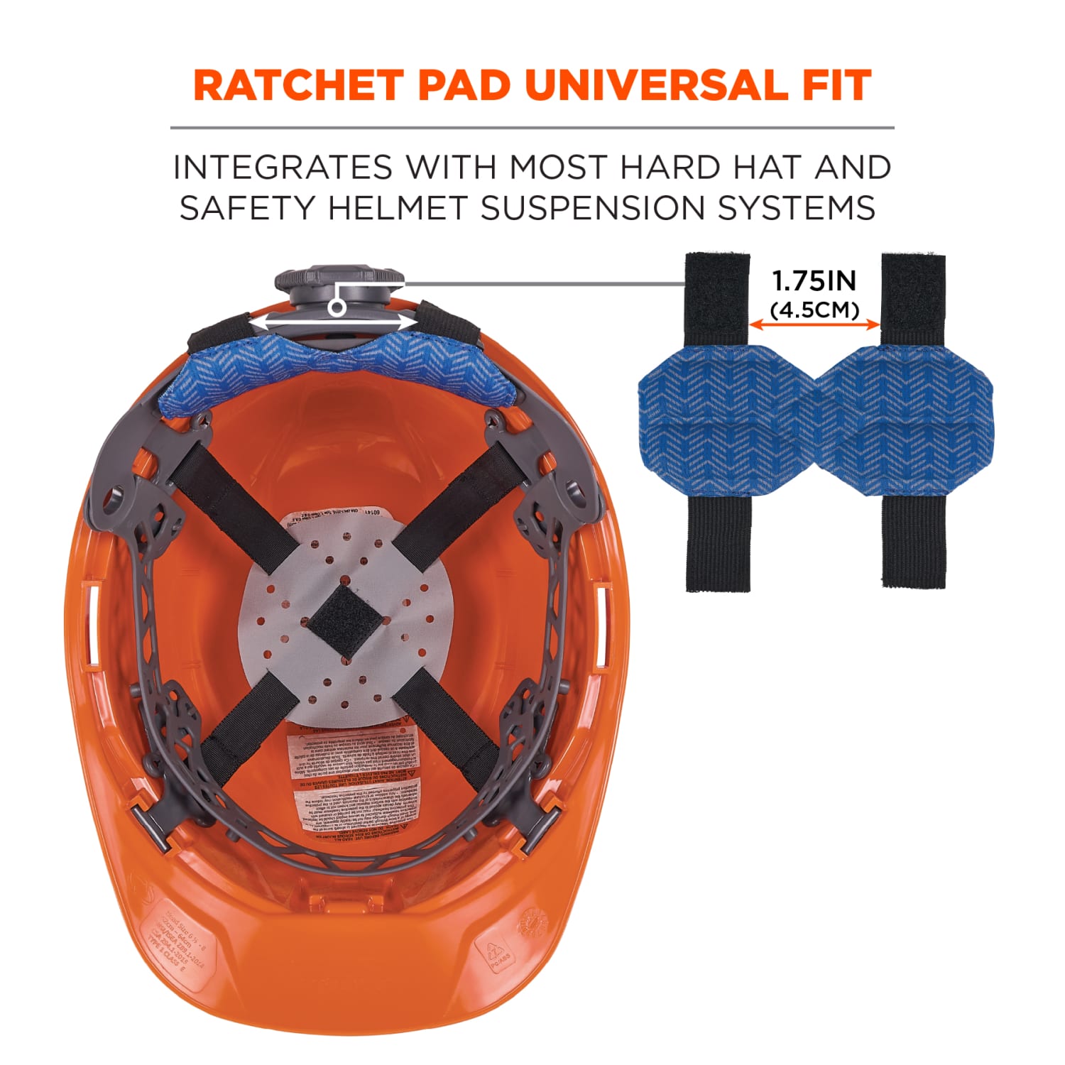 Ergodyne Chill-Its 6613 Hard Hat Cooling Ratchet Pads, Blue, Pack Of 3 Pads - Image 4