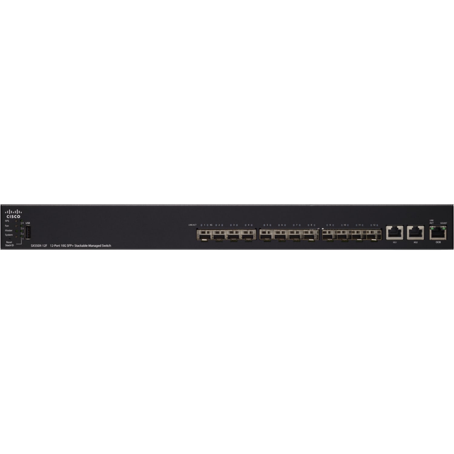 Cisco SX550X-12F 12-Port 10G SFP+ Stackable Managed Switch - 12 Ports - Manageable - 2 Layer Supported - Modular - Optical Fiber, Twisted Pair - Rack-mountable - Lifetime Limited Warranty - Image 3