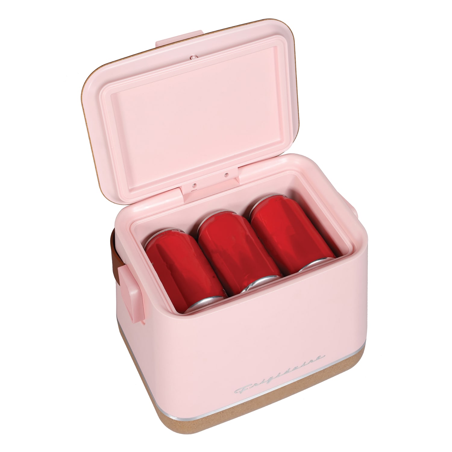 Frigidaire 0.14 Cu. Ft. Portable Top-Opening 6-Can Beverage Insulated Refrigerator/Cooler, Pink - Image 4