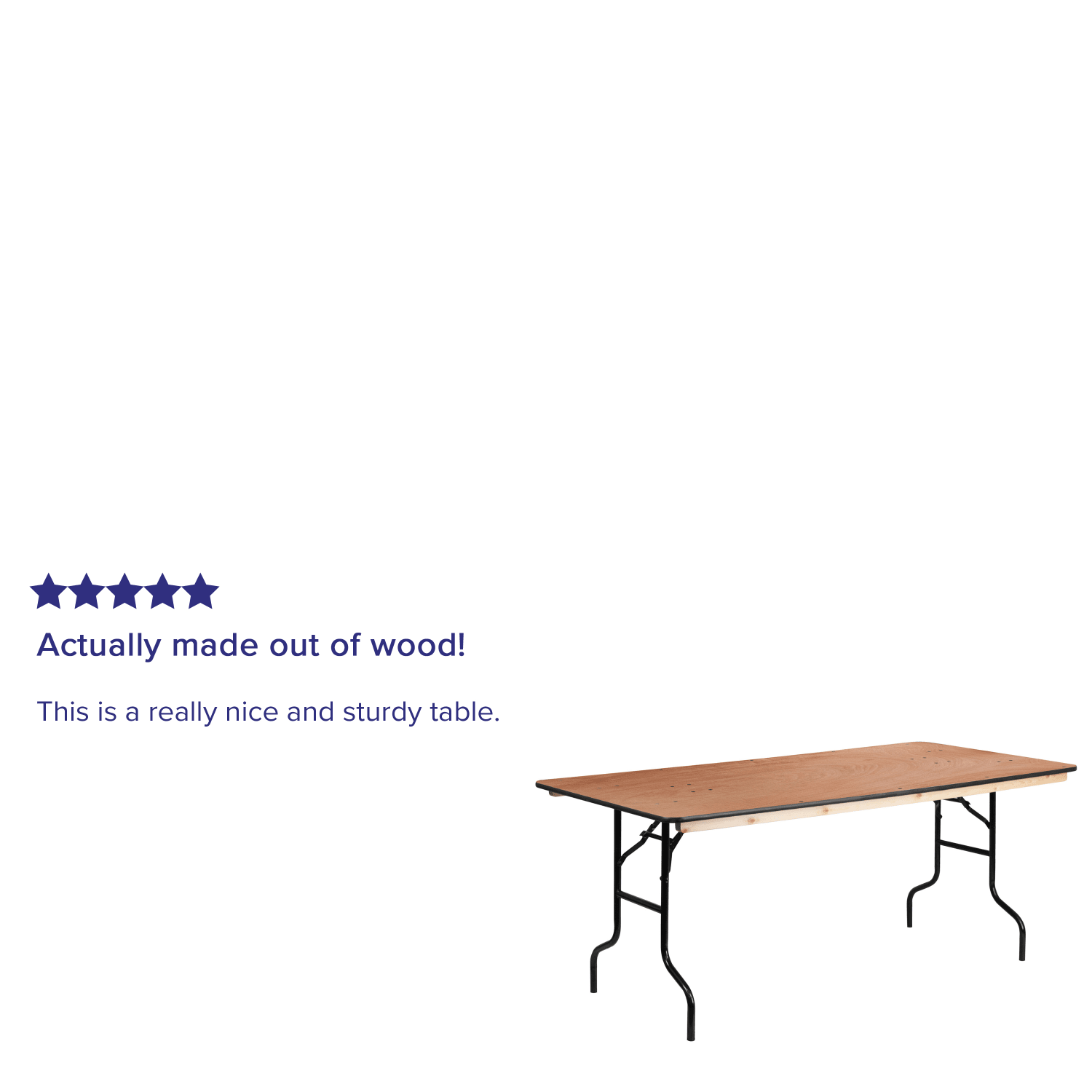 Flash Furniture Rectangular Wood Folding Banquet Table, 30inH x 36inW x 72inD, Natural/Black - Image 5