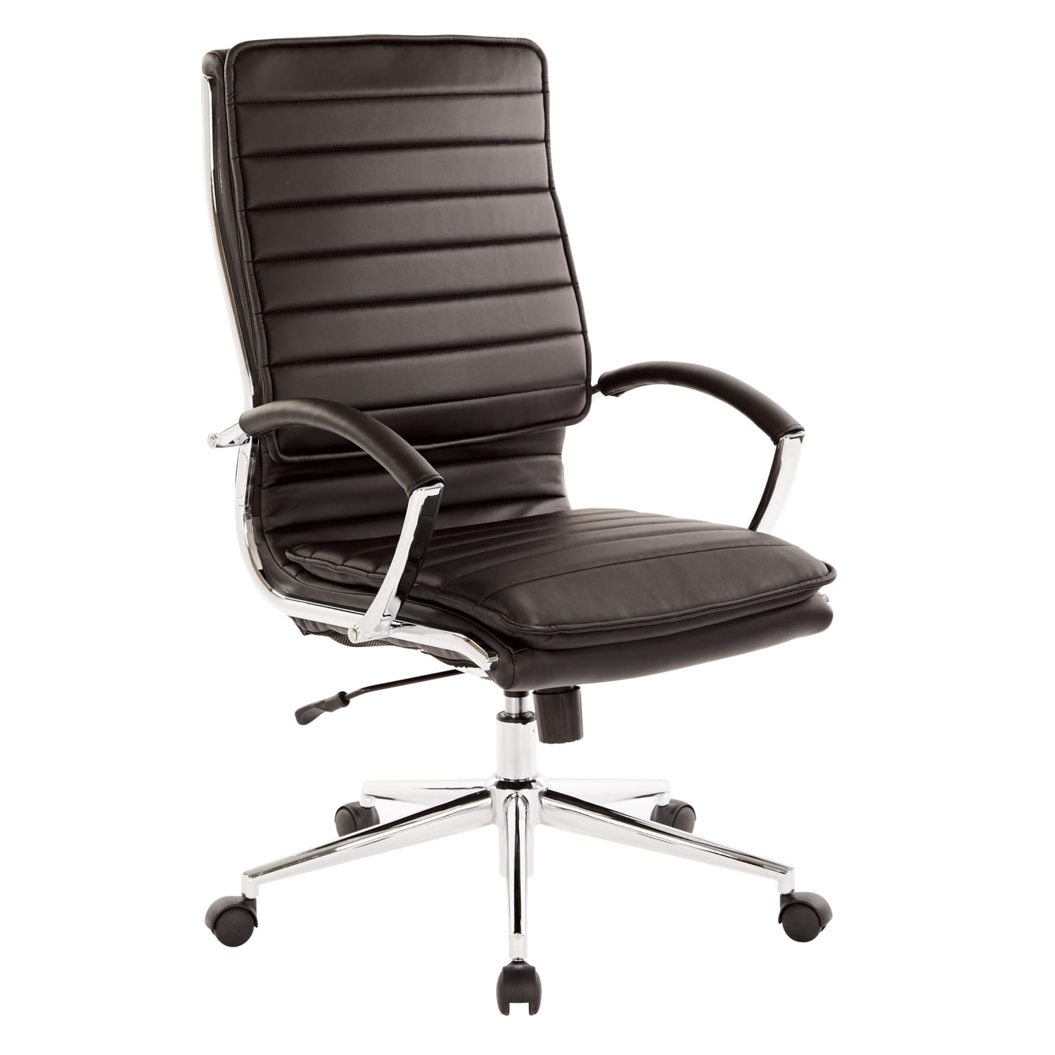Office Star Pro Line II SPX Bonded Leather High Back Chair BlackChrome PopularChairscom