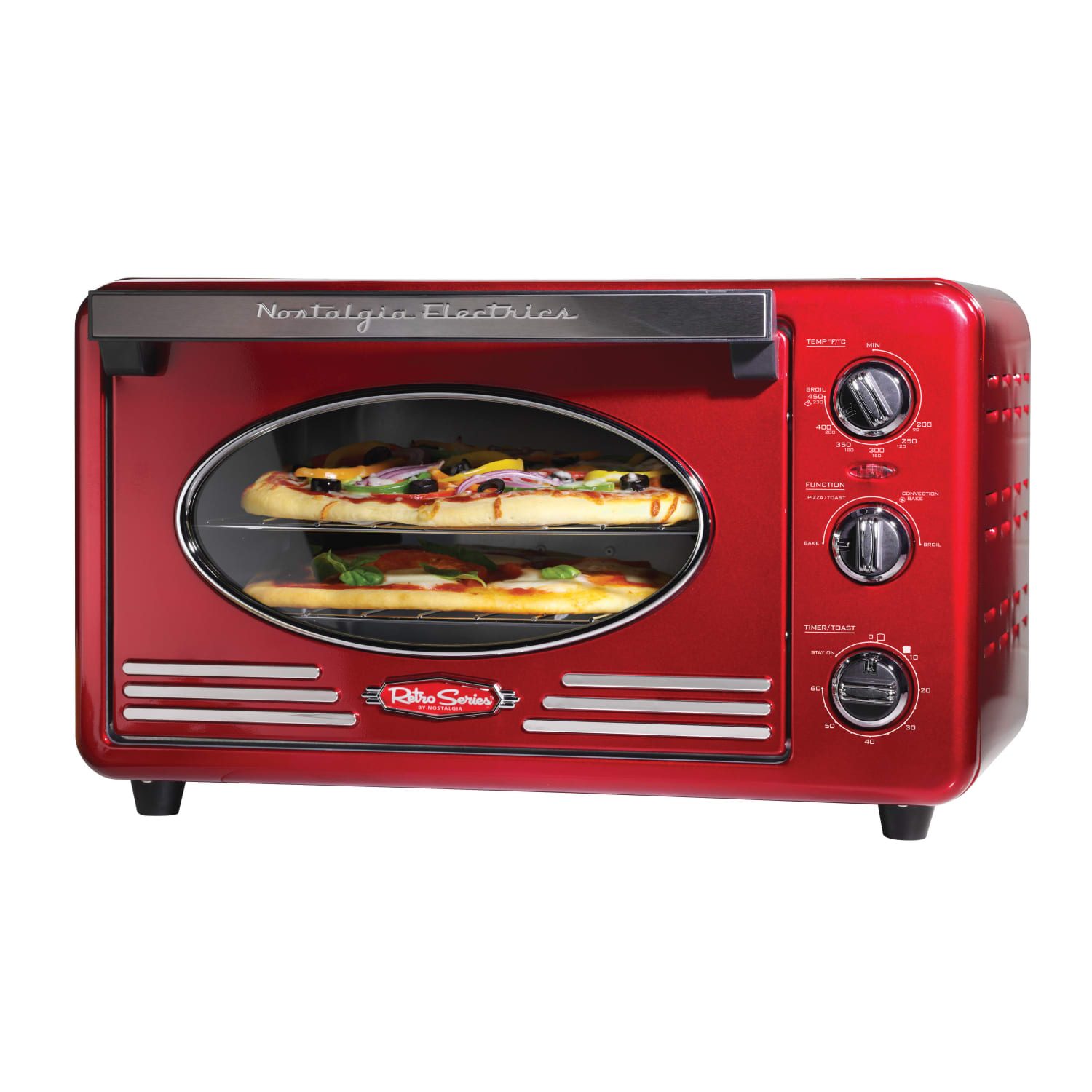 Nostalgia Electrics Retro 12-Slice Convection Toaster Oven, Retro Red - Image 3