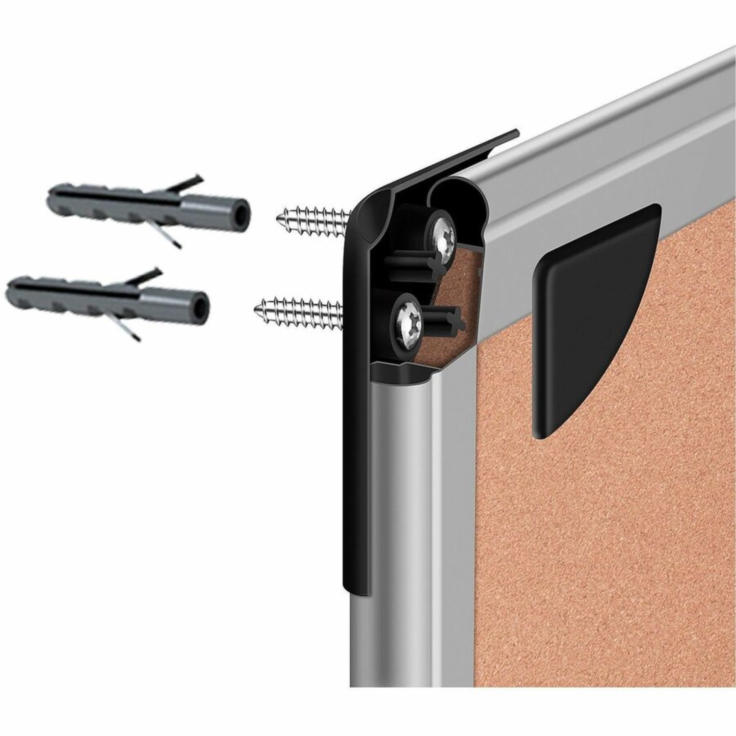 Lorell Dry-Erase Cork Combo Board, 36in x 24in, Aluminum Frame With Silver Finish - Image 5