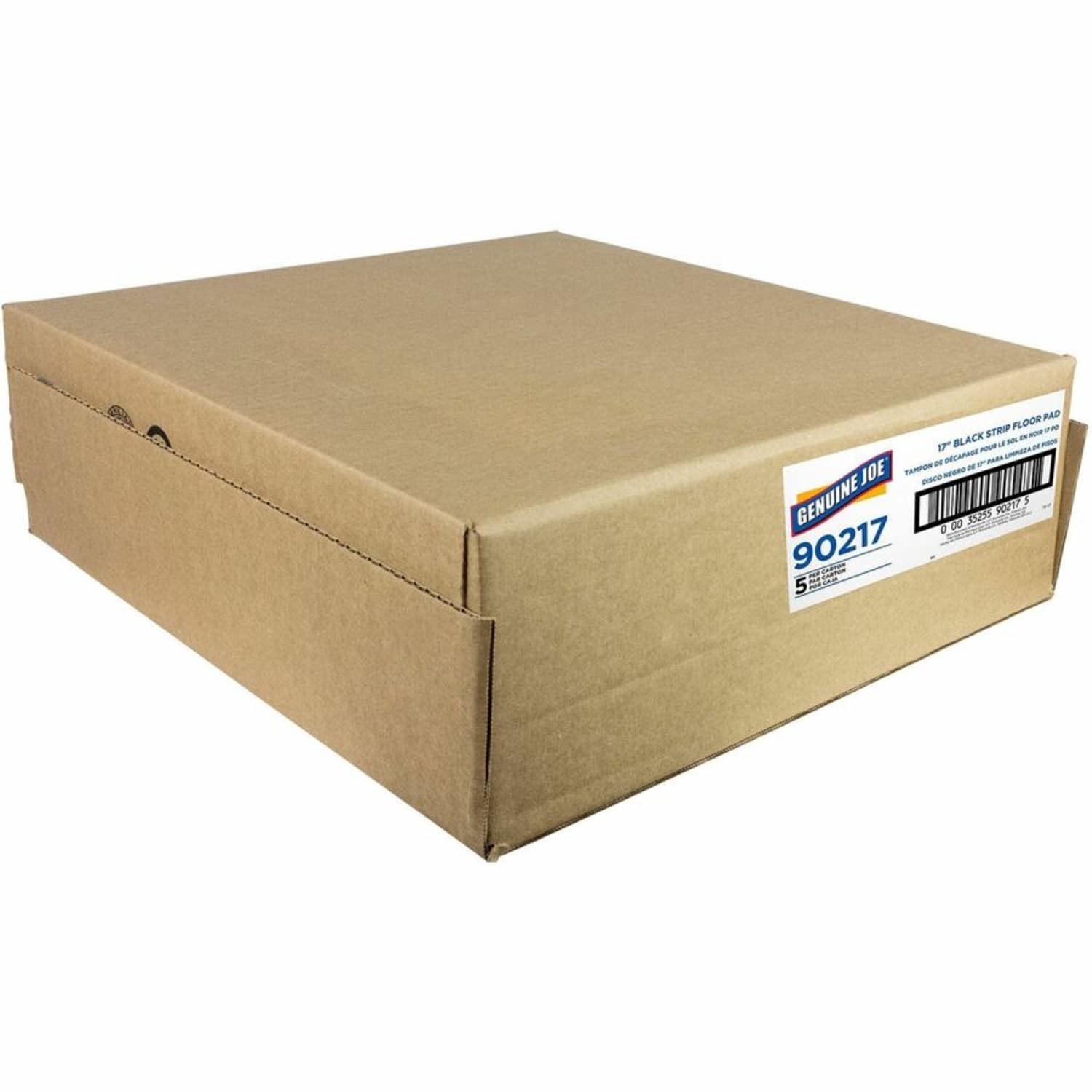 Genuine Joe Black Floor Stripping Pad - 17in Diameter - 5/Carton x 17in Diameter x 1in Thickness - Stripping, Floor - 90217 - Image 4