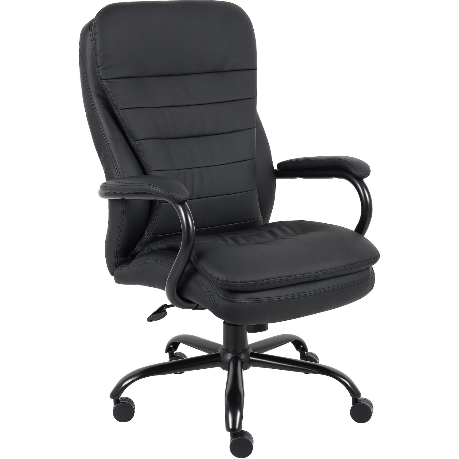 Lorell Big Tall Double Cushion Ergonomic Bonded Leather Executive Chair Black PopularChairscom Lorell Big Tall Double Cushion Ergonomic Bonded Leather Executive Chair Black PopularChairscom