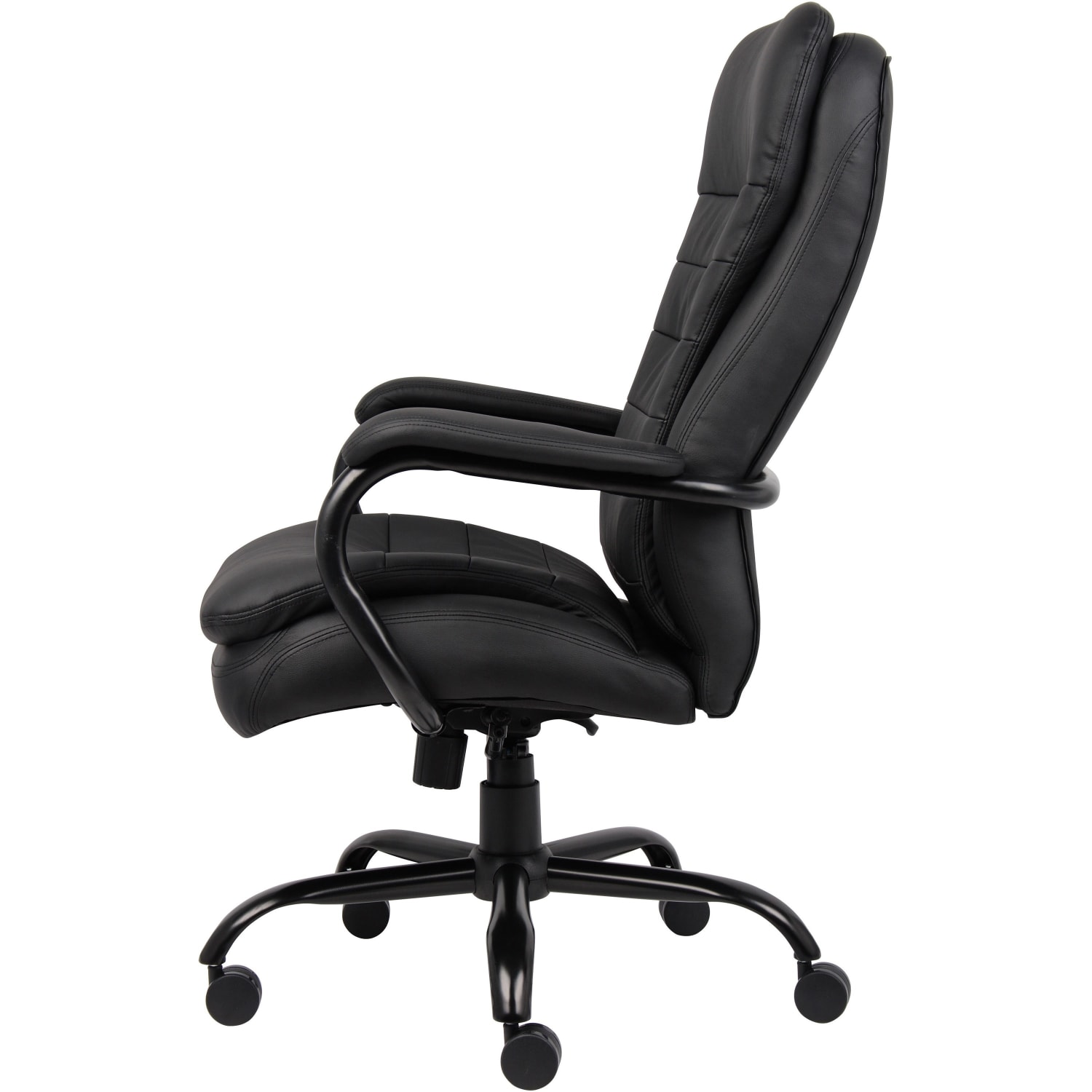 Lorell Big & Tall Double Cushion Ergonomic Bonded Leather Executive Chair, Black - Image 6