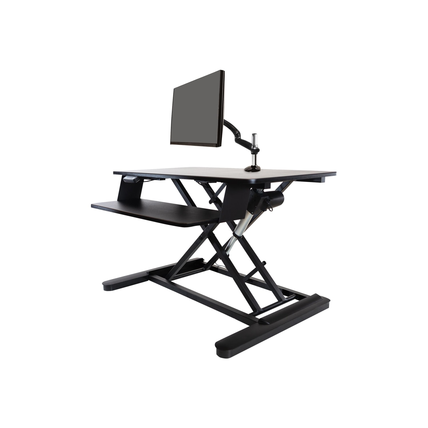 Ergotech Freedom E-Desk Desktop Converter Desk Riser, 23-4/10inH x 35-4/10inW x 20-9/10inD, Black - Image 3