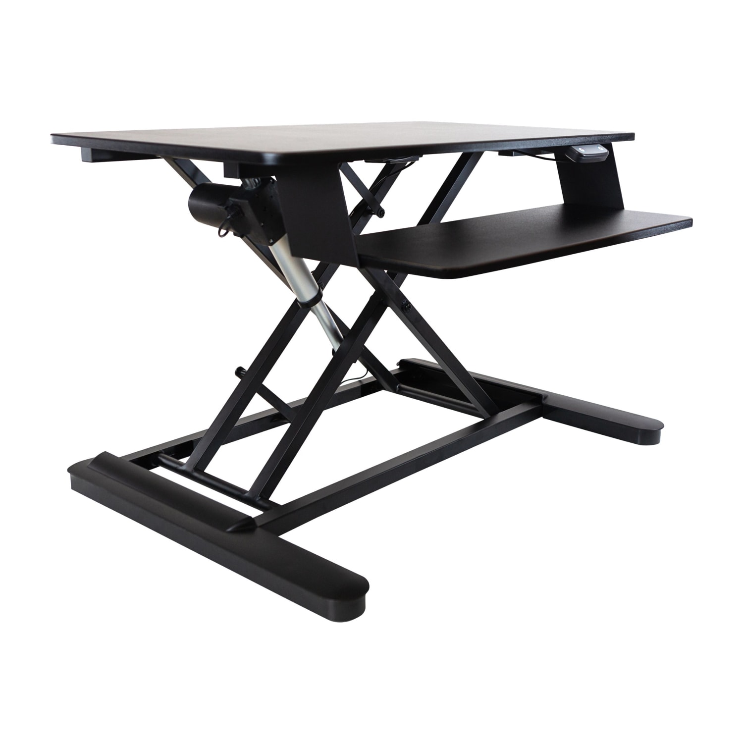Ergotech Freedom E-Desk Desktop Converter Desk Riser, 23-4/10inH x 35-4/10inW x 20-9/10inD, Black - Image 4