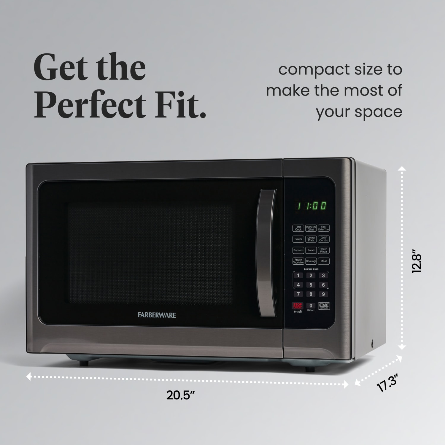 Farberware FMO12AHTBSG 1.2 Cu Ft Microwave Oven, Stainless Steel/Black - Image 5