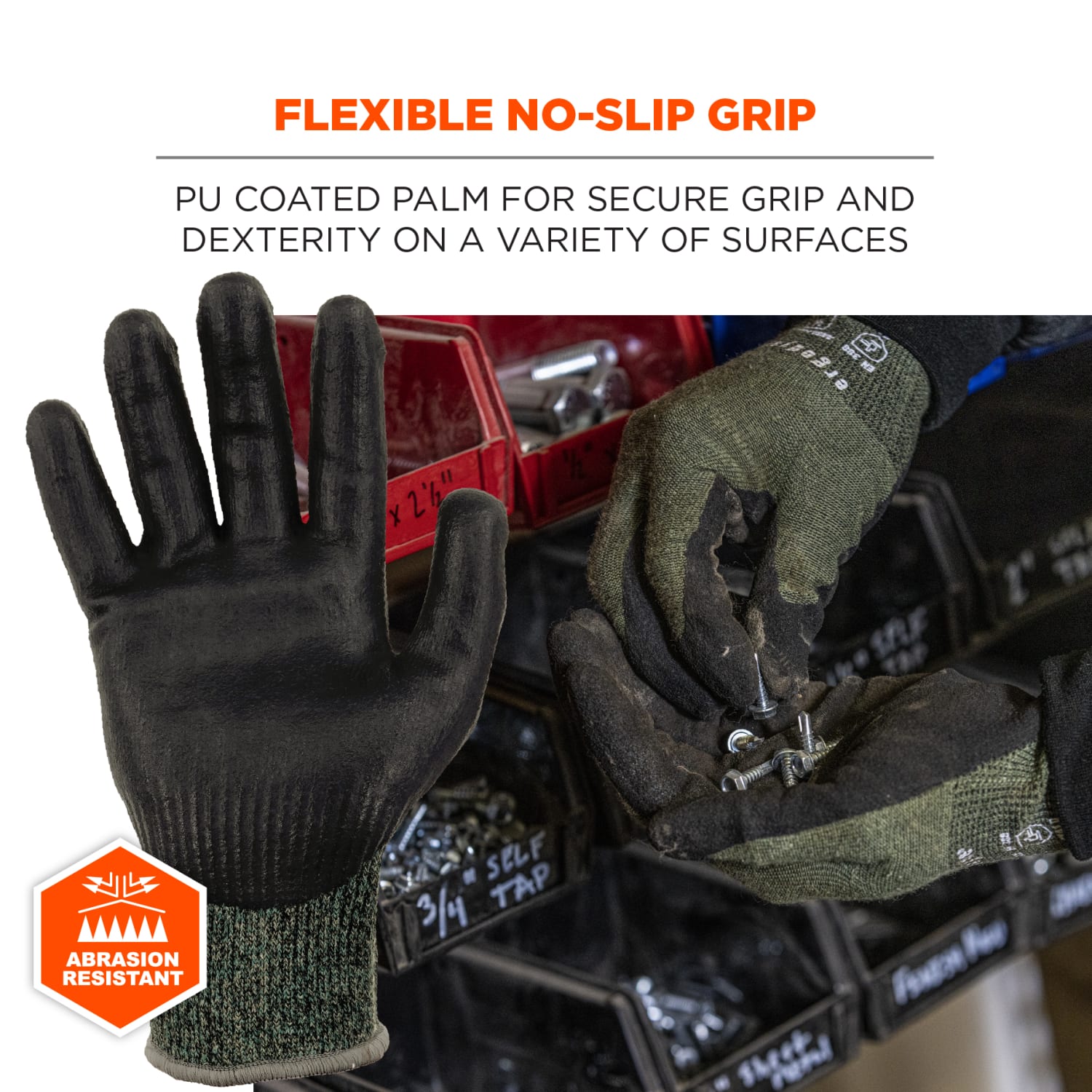 Ergodyne Proflex 7070 Nitrile-Coated Cut-Resistant Gloves, Green, Large - Image 5