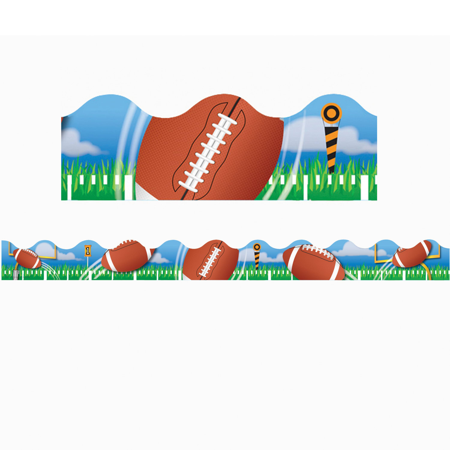 Eureka School Deco Trim, Football, 37ft Per Pack, Set Of 6 Packs - Image 3