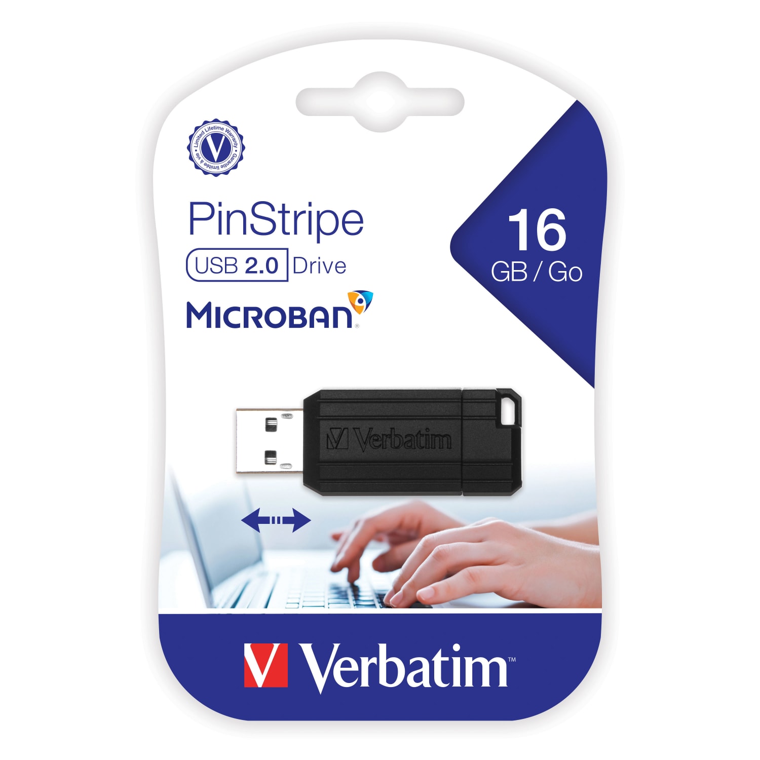 Verbatim PinStripe USB Flash Drive, 16GB, Black - Image 3