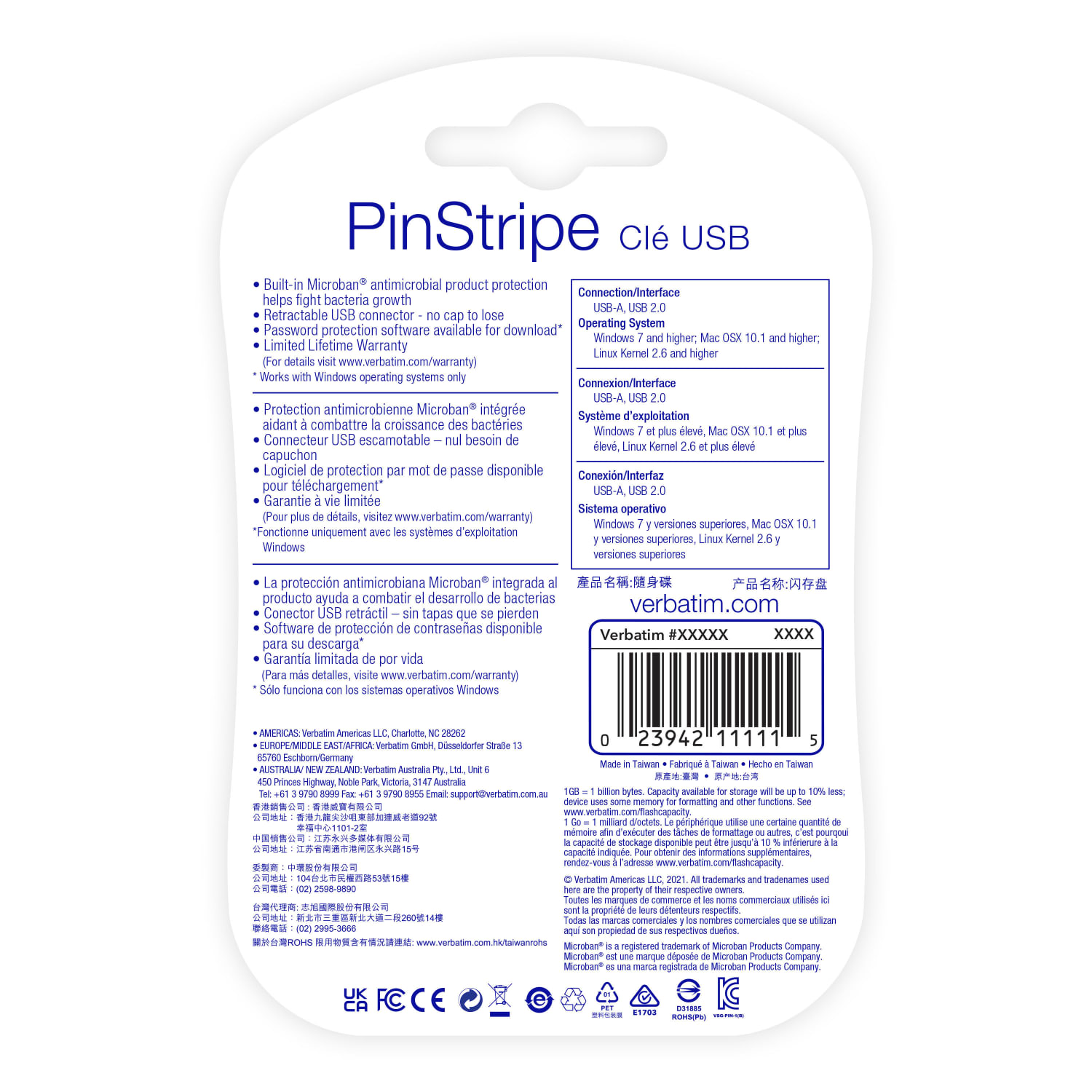 Verbatim PinStripe USB Flash Drive, 16GB, Black - Image 5