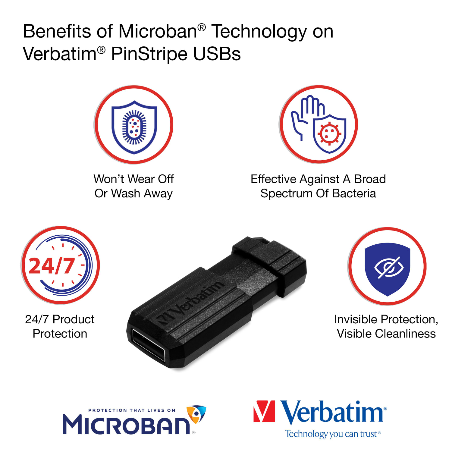 Verbatim PinStripe USB Flash Drive, 16GB, Black - Image 6