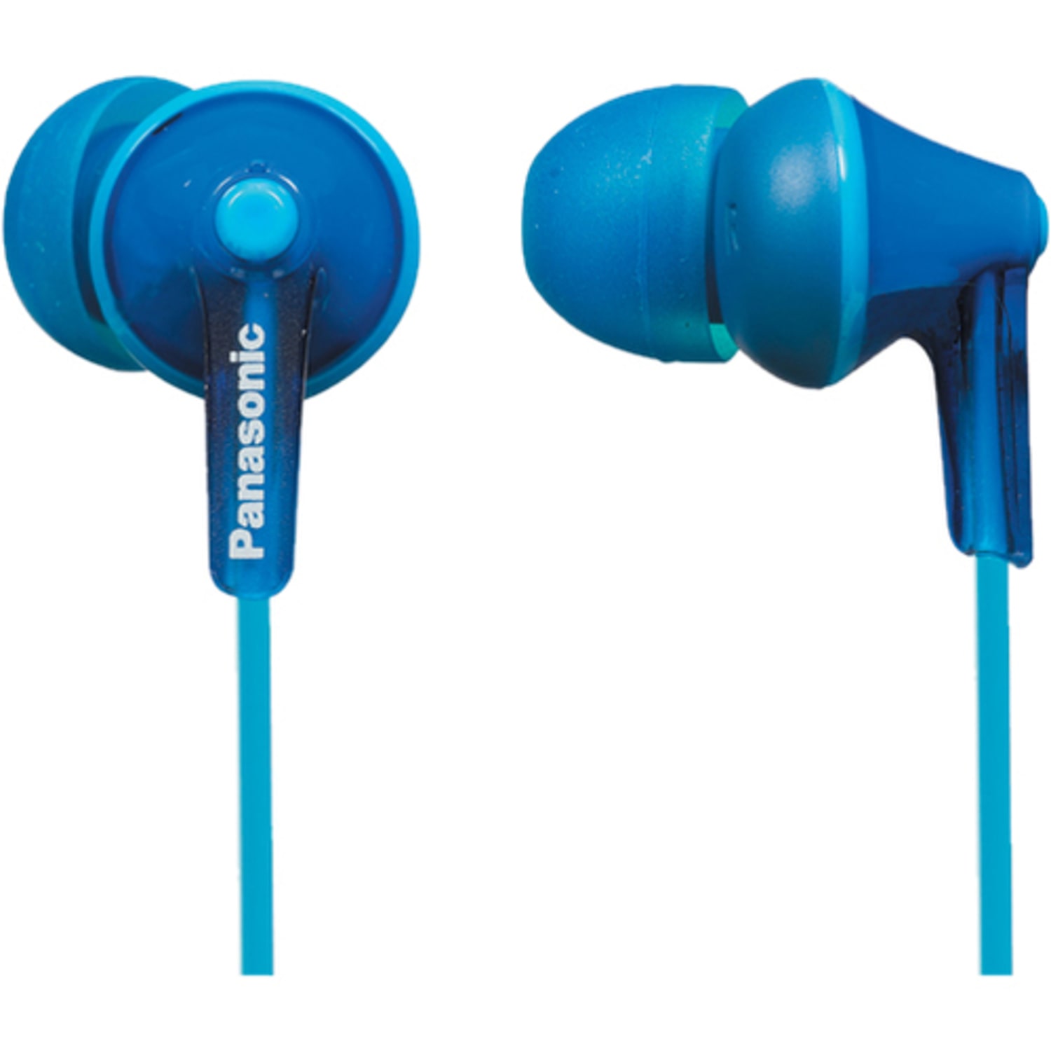 Panasonic Earbud Headphones - Stereo - Mini-phone - Wired - 16 Ohm - 10 Hz - 24 kHz - Earbud - Binaural - In-ear - 3.61 ft Cable - Blue