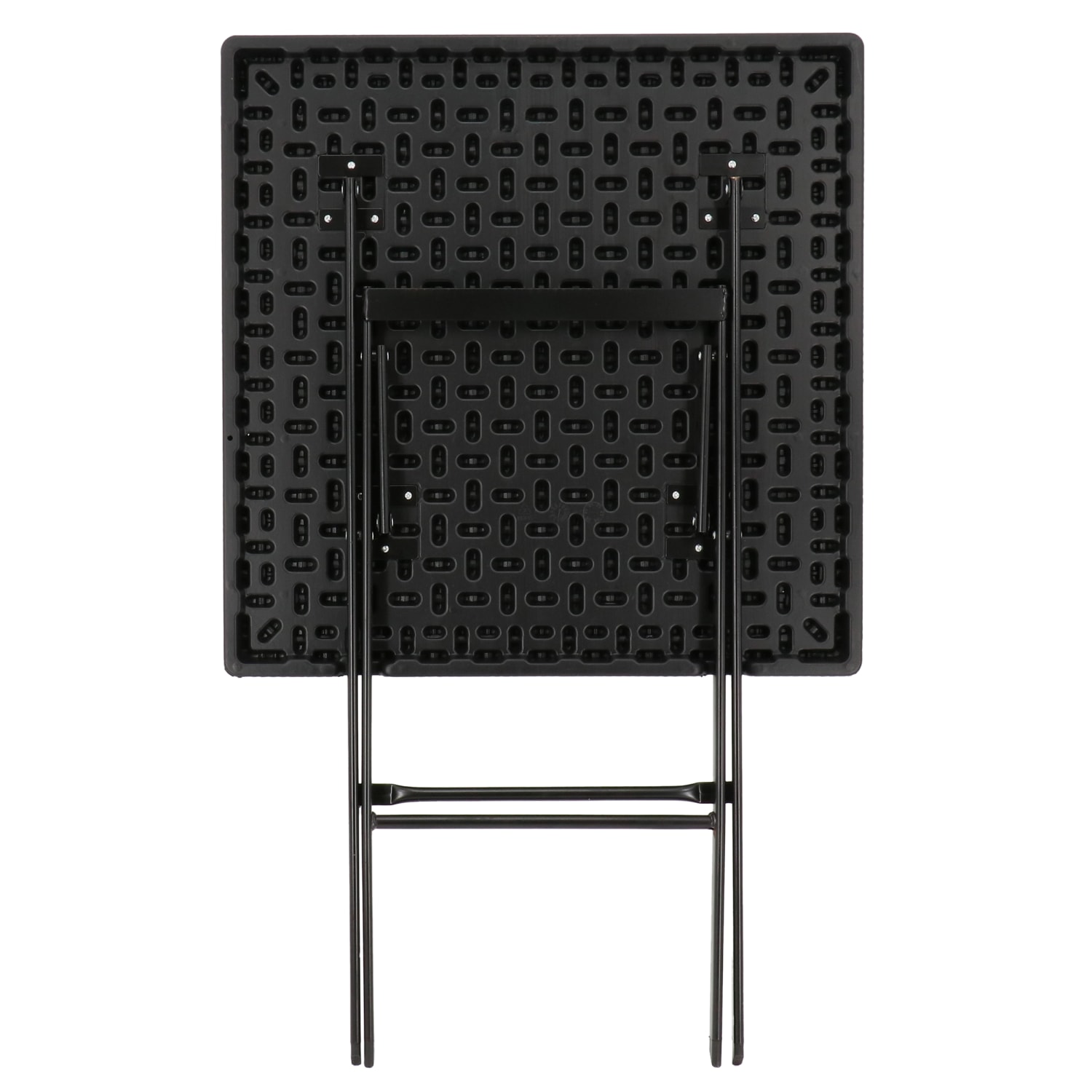 Elama Plastic Rattan Folding Square Outdoor Furniture Table, 29-1/8inH x 23-5/8inW x 23-5/8inD, Black - Image 3
