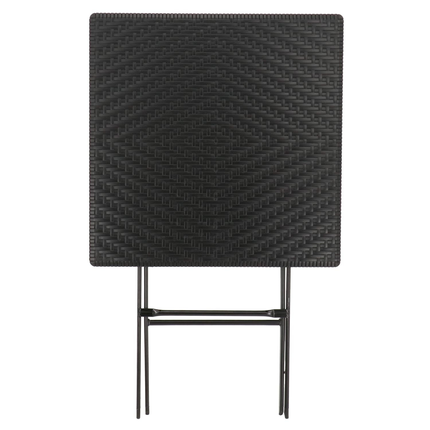 Elama Plastic Rattan Folding Square Outdoor Furniture Table, 29-1/8inH x 23-5/8inW x 23-5/8inD, Black - Image 4