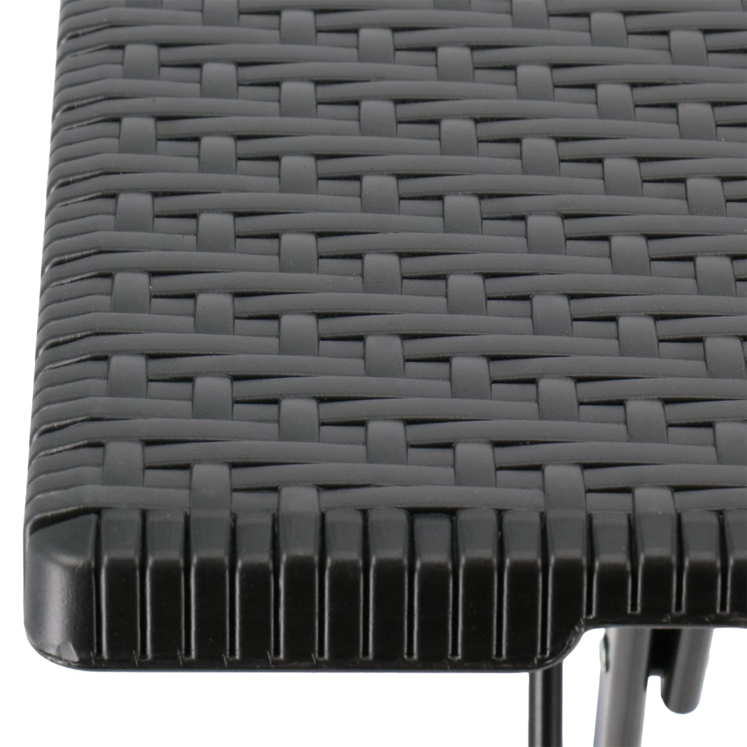 Elama Plastic Rattan Folding Square Outdoor Furniture Table, 29-1/8inH x 23-5/8inW x 23-5/8inD, Black - Image 5