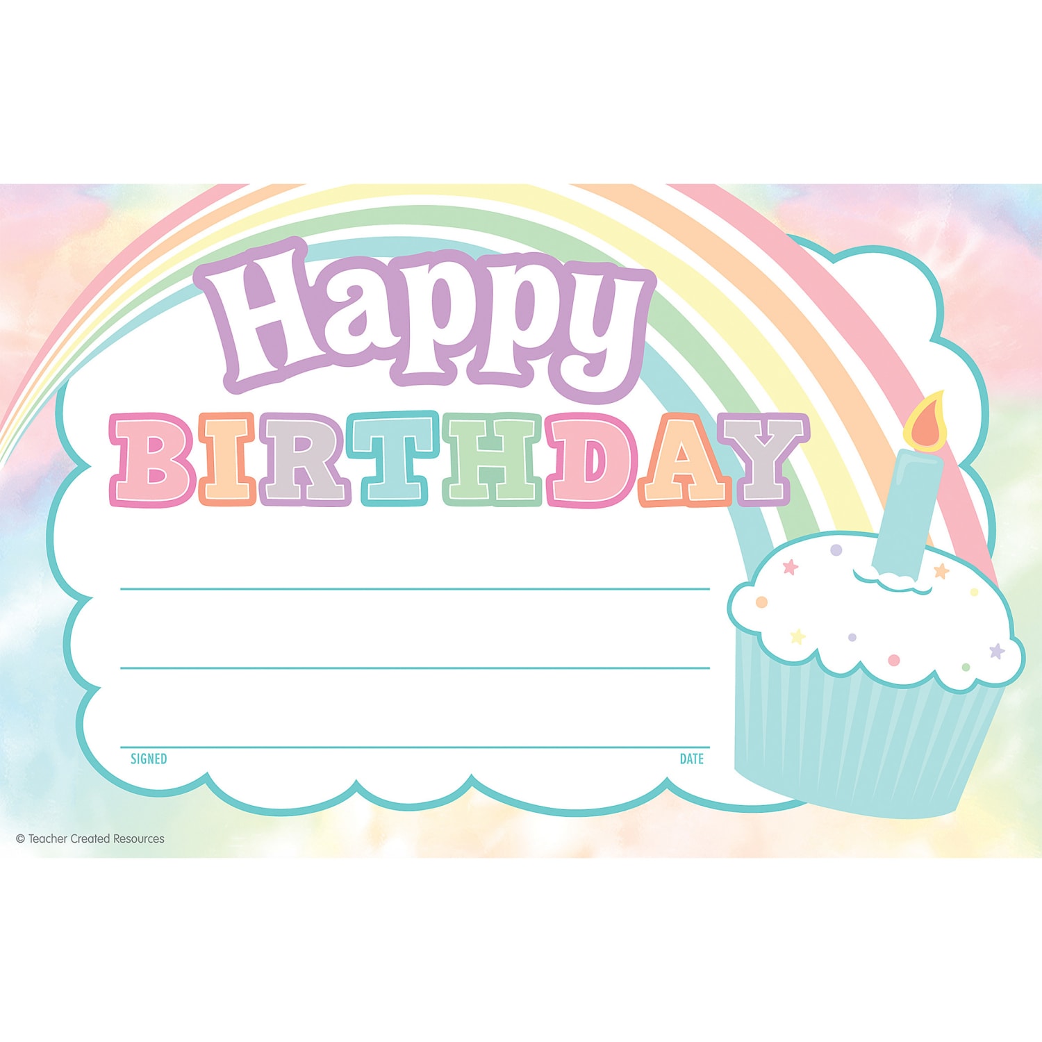 Teacher Created Resources Awards, 8-1/2in x 5-1/2in, Pastel Pop Happy Birthday, 25 Per Pack, Set Of 6 Packs - Image 3