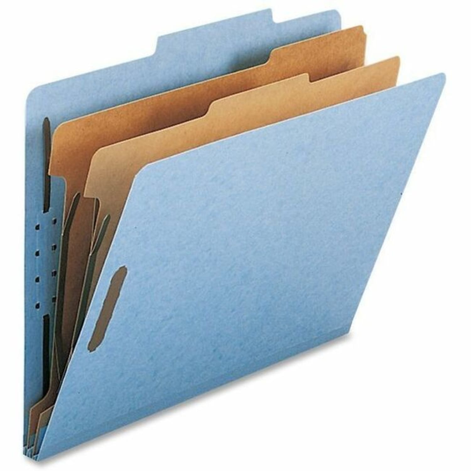 Nature Saver 2-Divider Classification Folders, Letter Size, Blue, Box Of 10 - Image 3