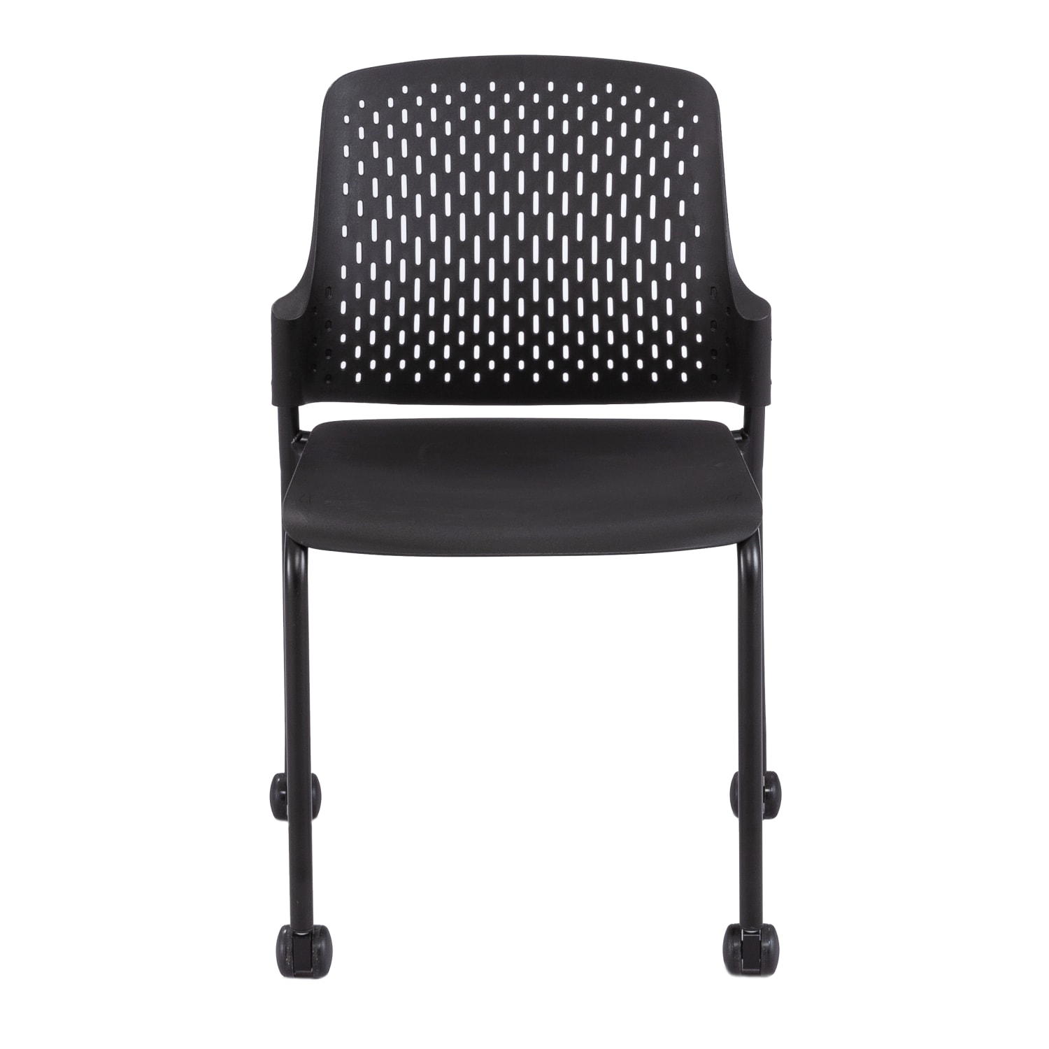 Safco Next Stack Chairs With Casters Black Set Of 4 Chairs PopularChairscom