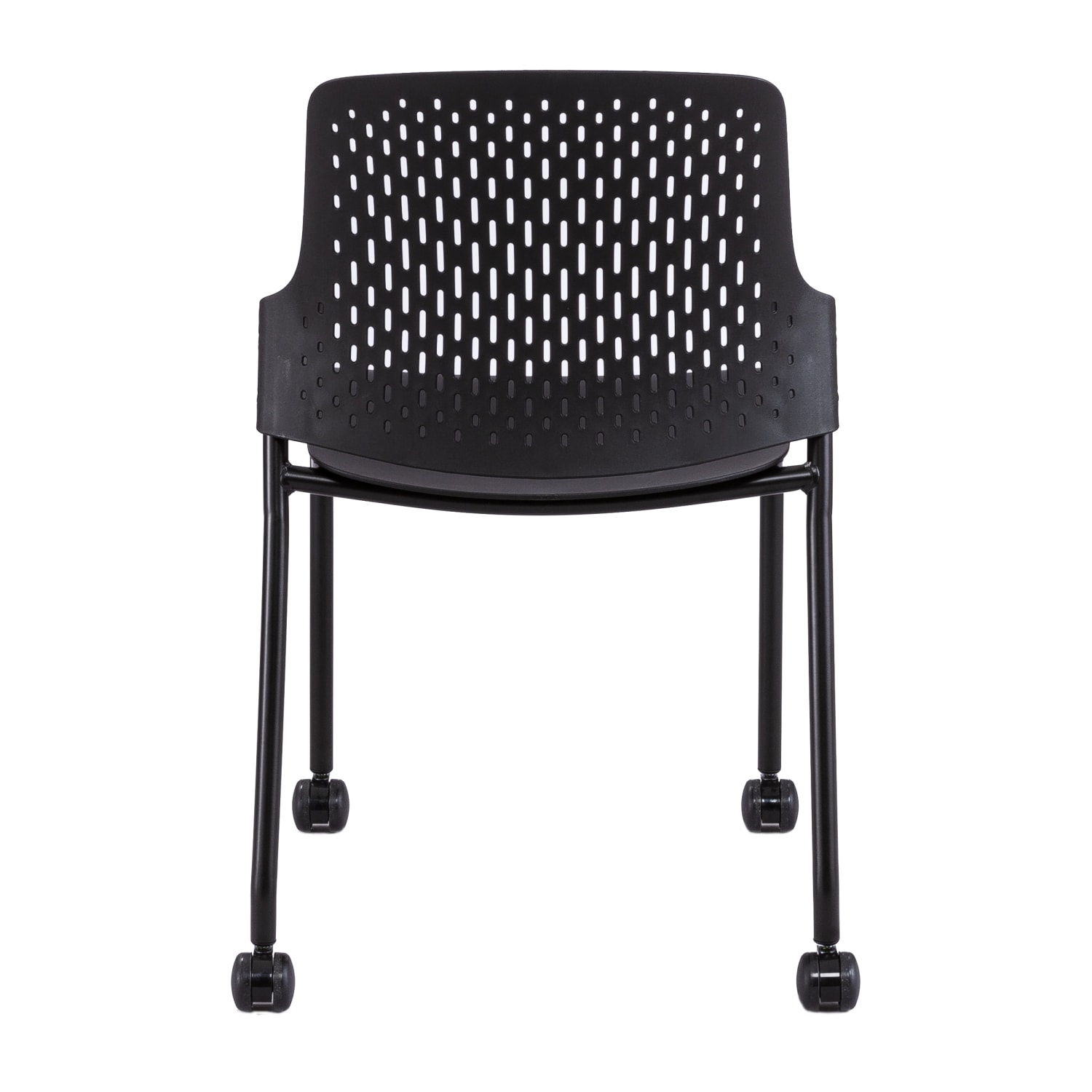 Safco Next Stack Chairs With Casters Black Set Of 4 Chairs PopularChairscom