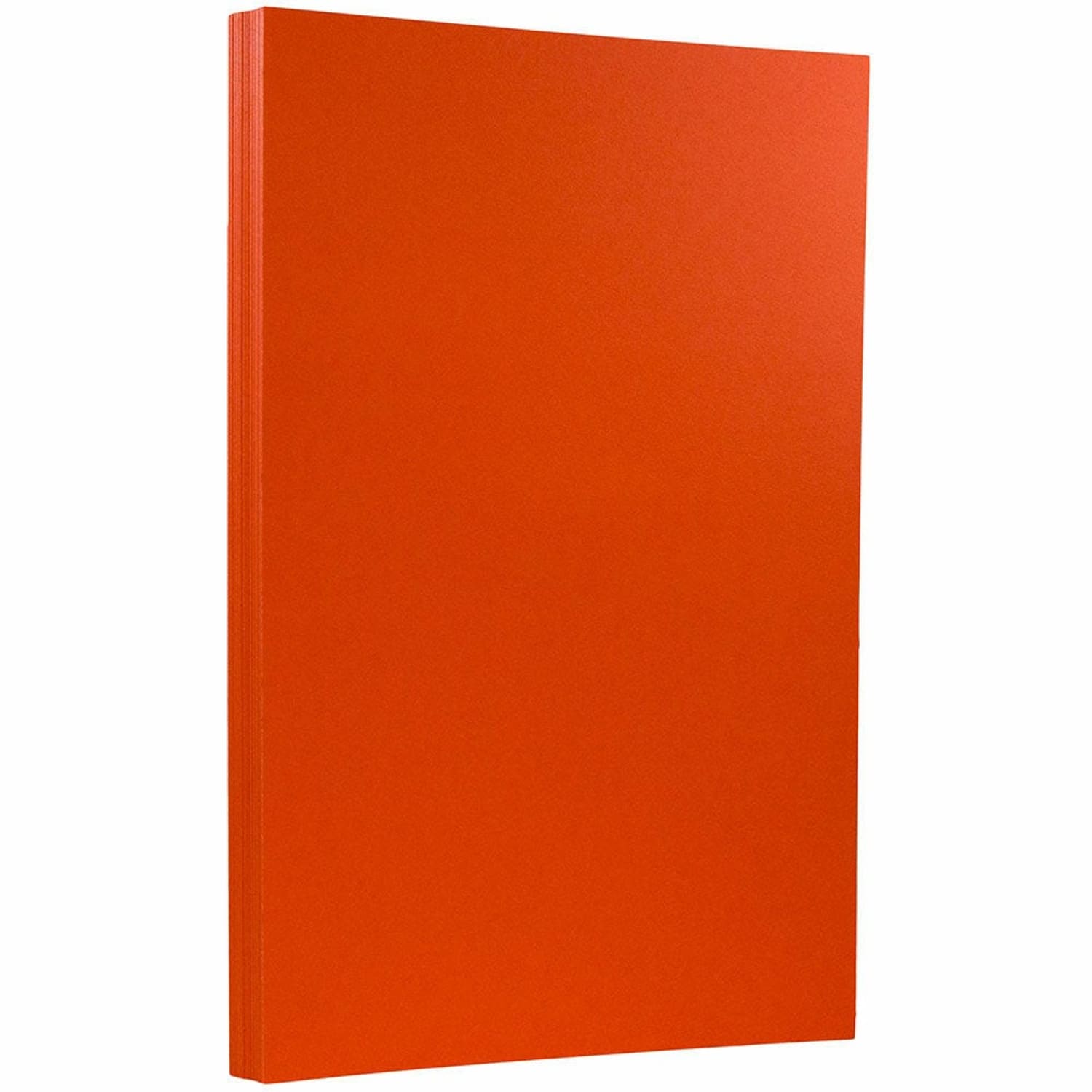 JAM Paper Card Stock, Mandarin Orange, Legal (8.5in x 14in), 65 lb, Pack Of 50