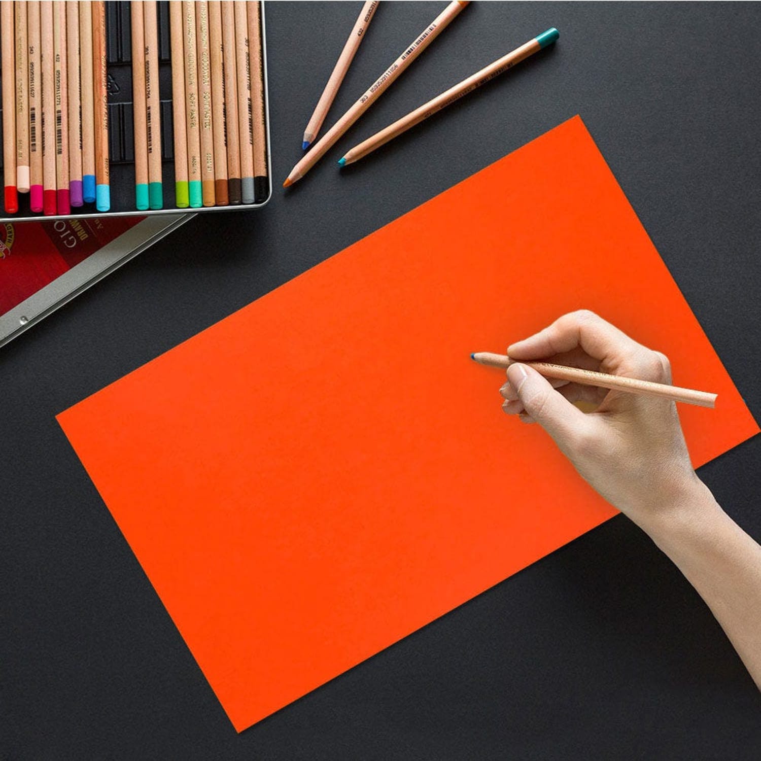 JAM Paper Card Stock, Mandarin Orange, Legal (8.5in x 14in), 65 lb, Pack Of 50 - Image 3