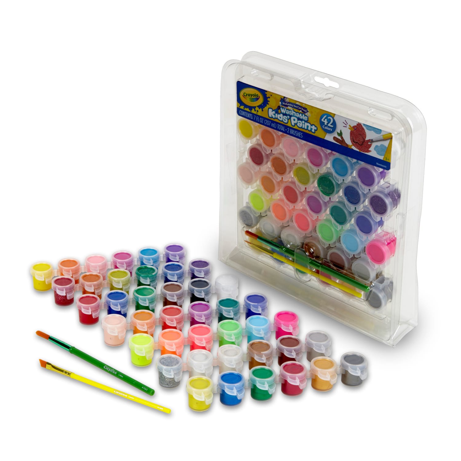 Crayola Washable Kids' Paints, 7 Oz, Assorted, Pack Of 42 Paints - Image 3