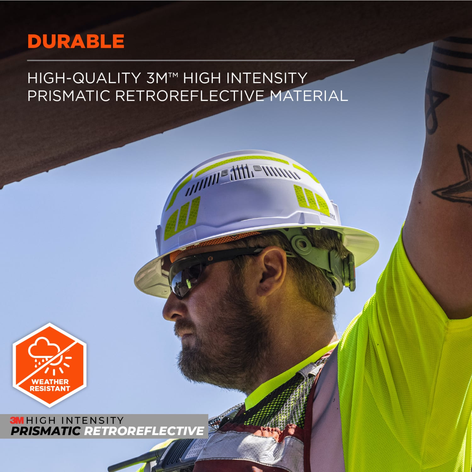 Ergodyne Skullerz 8961 Reflective Hard Hat & Safety Helmet Sticker Kit, Yellow - Image 5