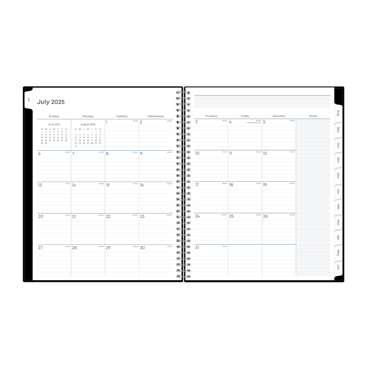 2025-2026 Blue Sky Teacher Lesson Planning Calendar, 8in x 11in, Solid Black, July 2026 To June 2026, 134433 - Image 4