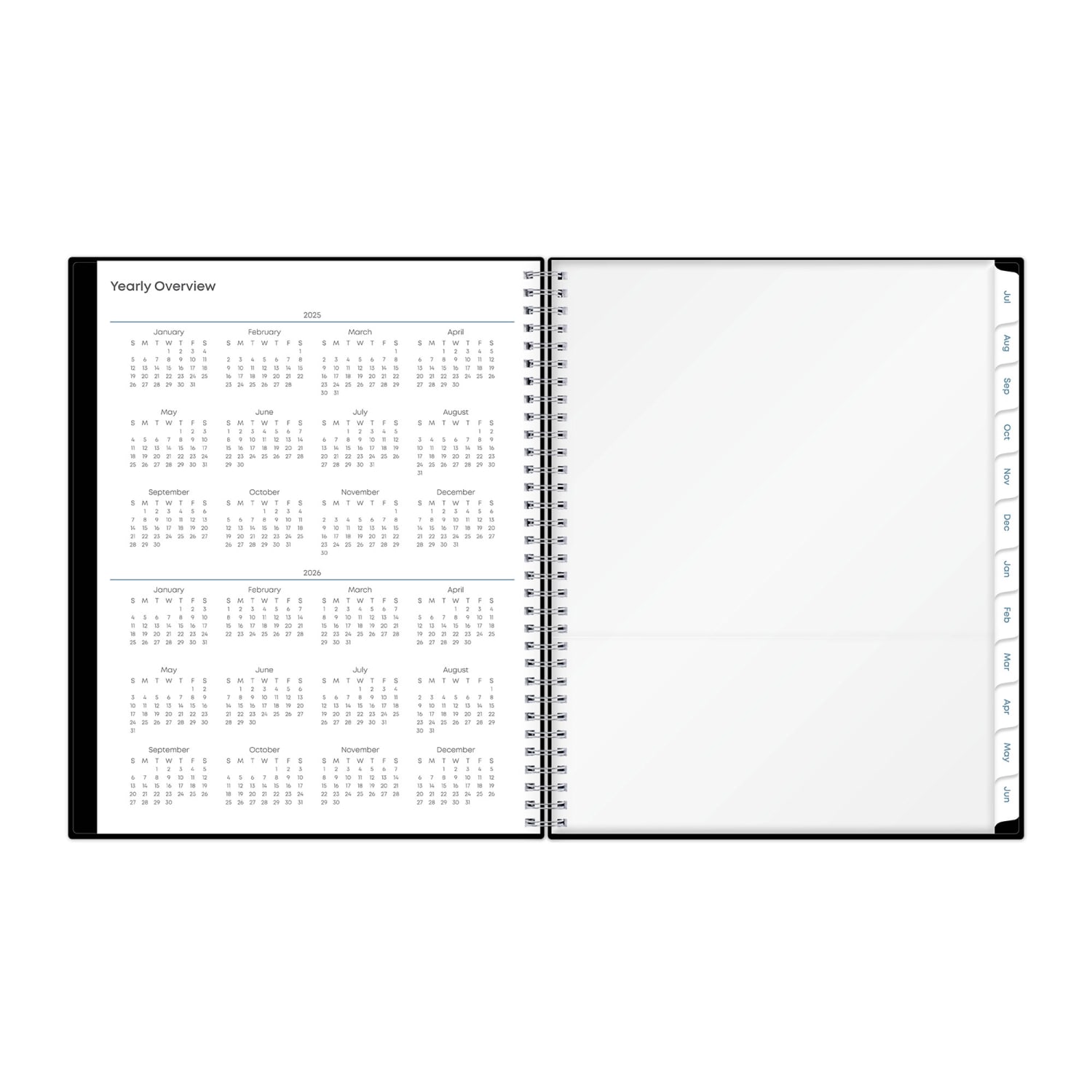 2025-2026 Blue Sky Teacher Lesson Planning Calendar, 8in x 11in, Solid Black, July 2026 To June 2026, 134433 - Image 5