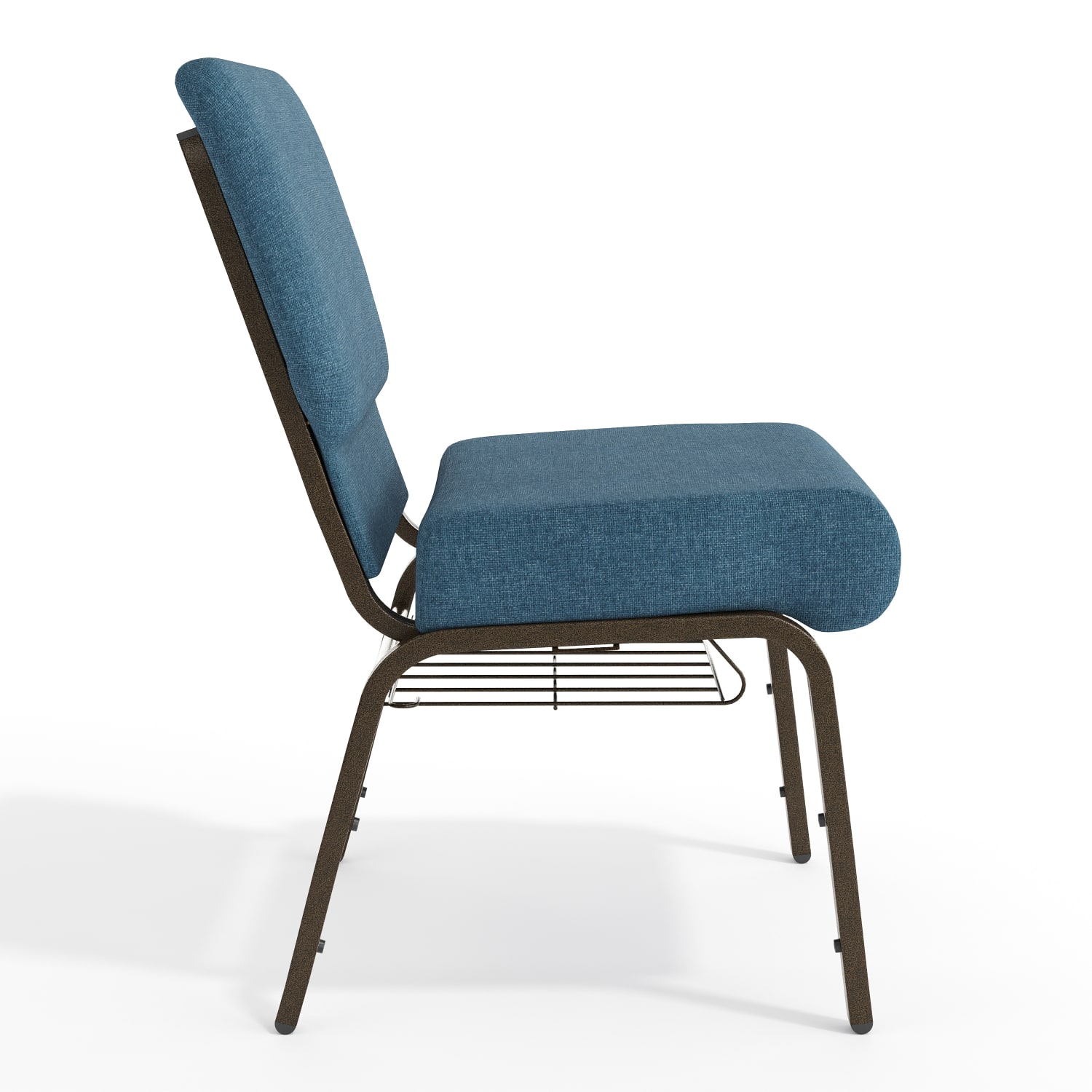 Flash Furniture HERCULES Series Church Chair With Book Rack, Blue/Gold Vein - Image 10
