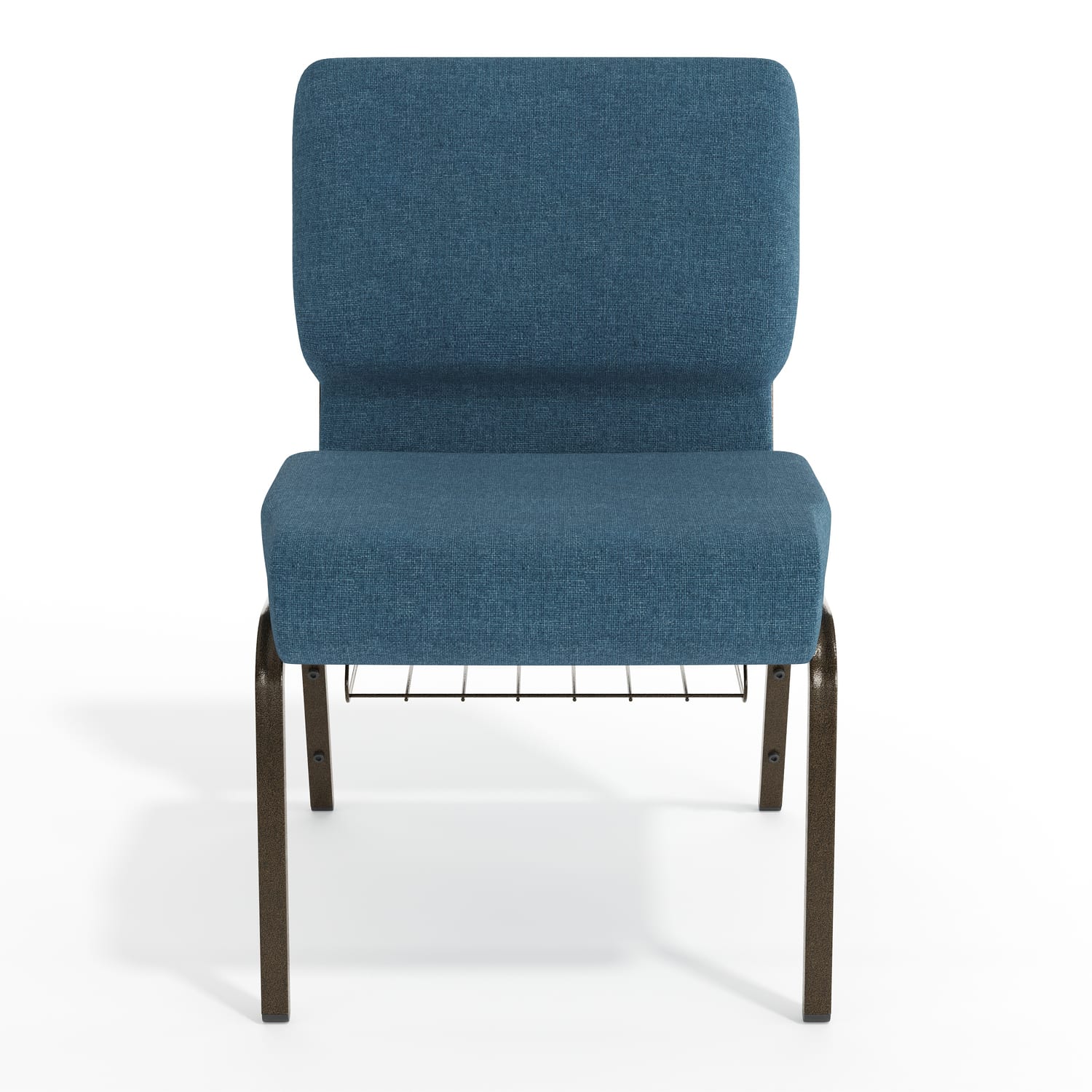 Flash Furniture HERCULES Series Church Chair With Book Rack, Blue/Gold Vein - Image 11