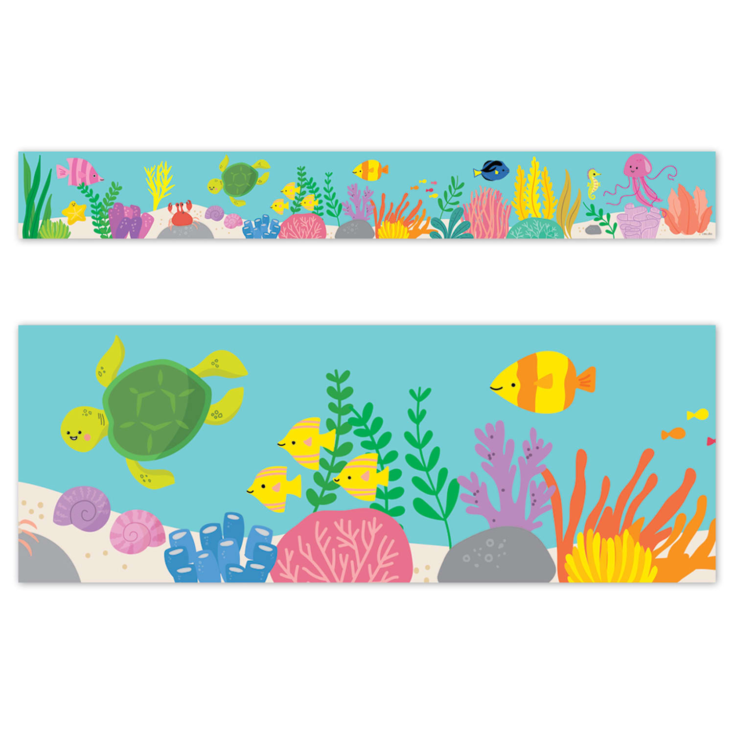Creative Teaching Press EZ Border, 3in x 24in Strips, Sea Friends Under the Sea, 48 Feet Per Pack, Set Of 3 Packs - Image 3