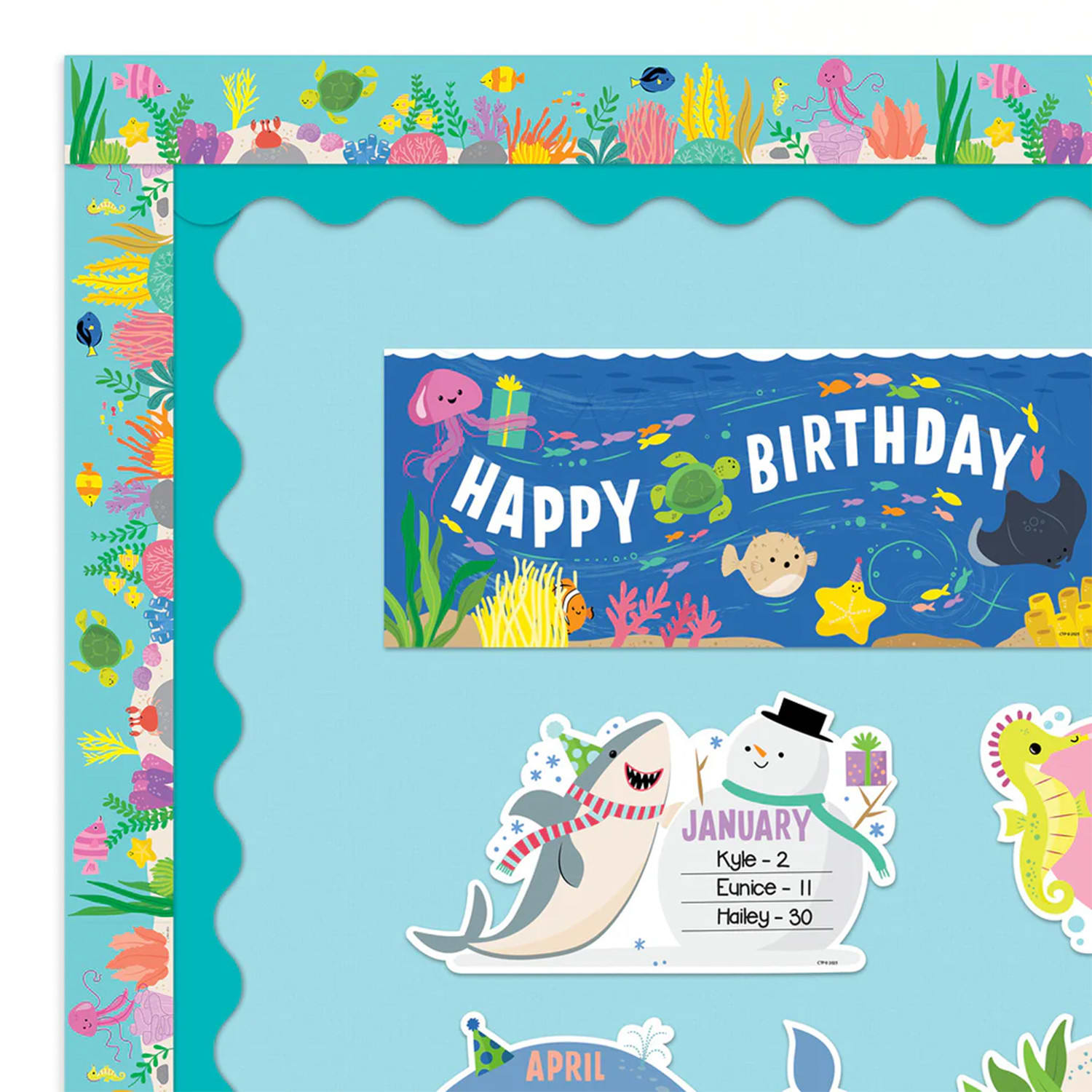 Creative Teaching Press EZ Border, 3in x 24in Strips, Sea Friends Under the Sea, 48 Feet Per Pack, Set Of 3 Packs - Image 5