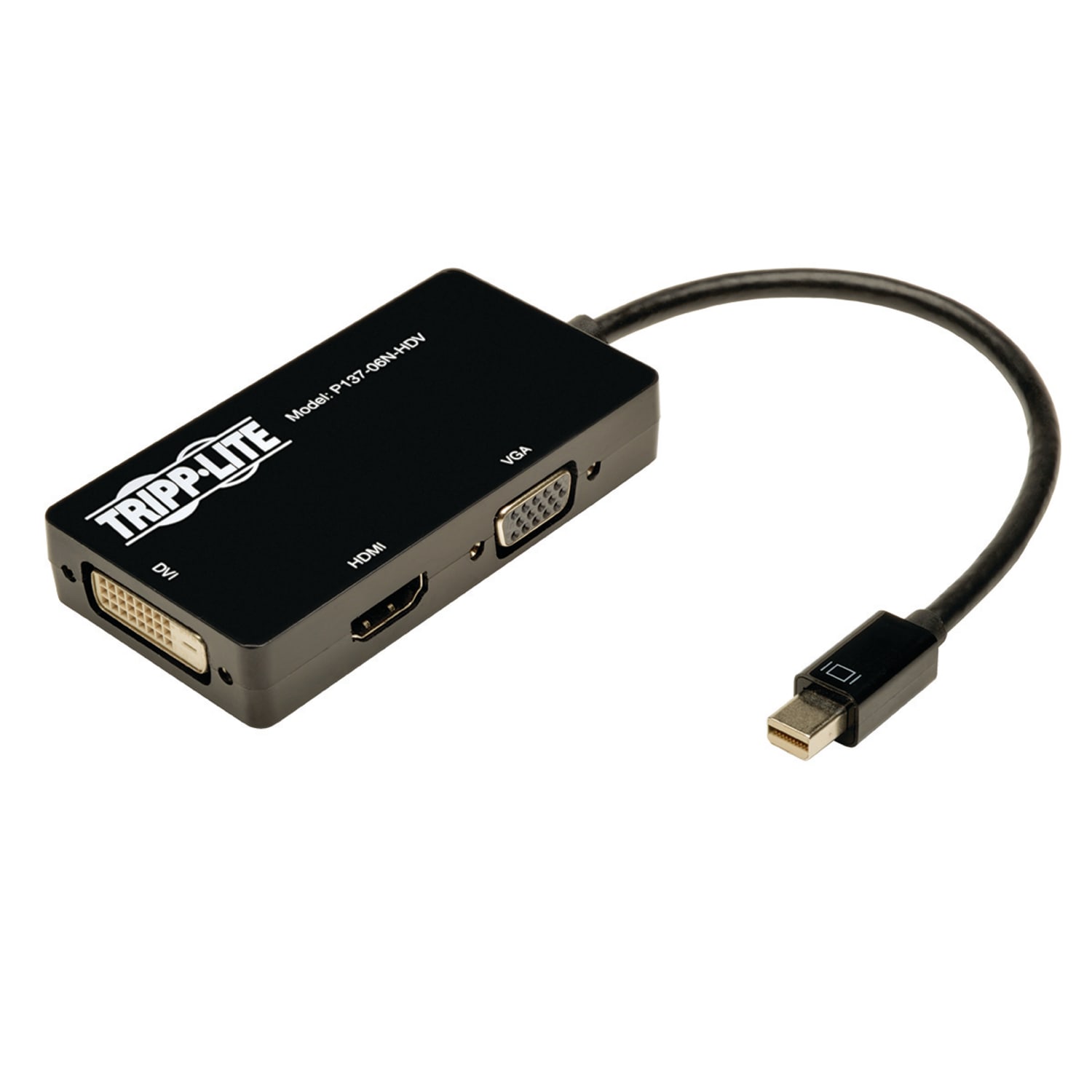 Tripp Lite 6in Mini DisplayPort to VGA / DVI / HDMI Adapter Converter mDP 6in