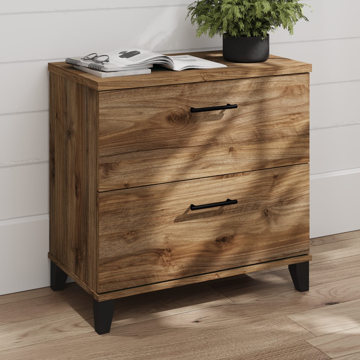 Bush Furniture Somerset 29-3/4inW x 16-3/4inD Lateral 2-Drawer File Cabinet, Fresh Walnut, Standard Delivery - Image 3