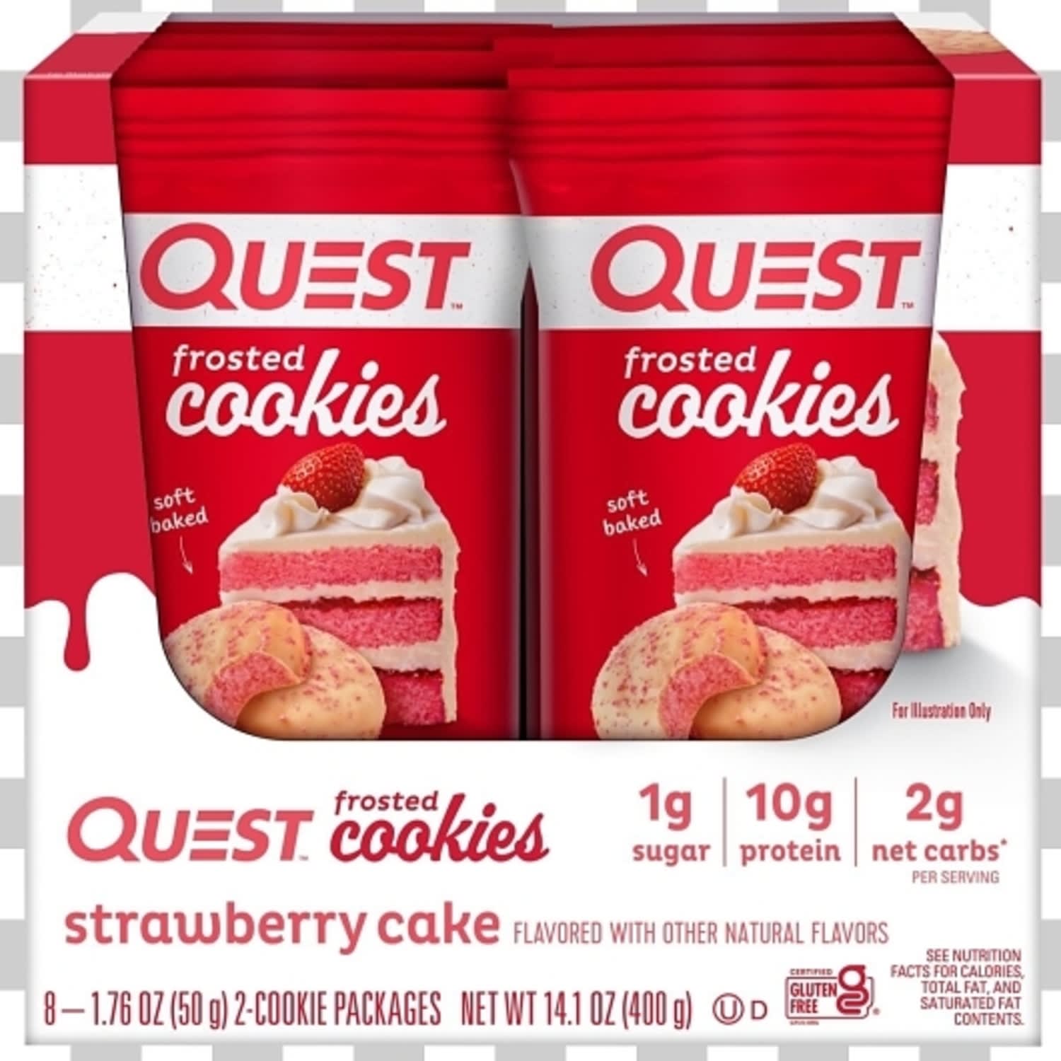 Quest Strawberry Cake Frosted Cookies, 1.76 Oz, Total Qty 8 - Image 4