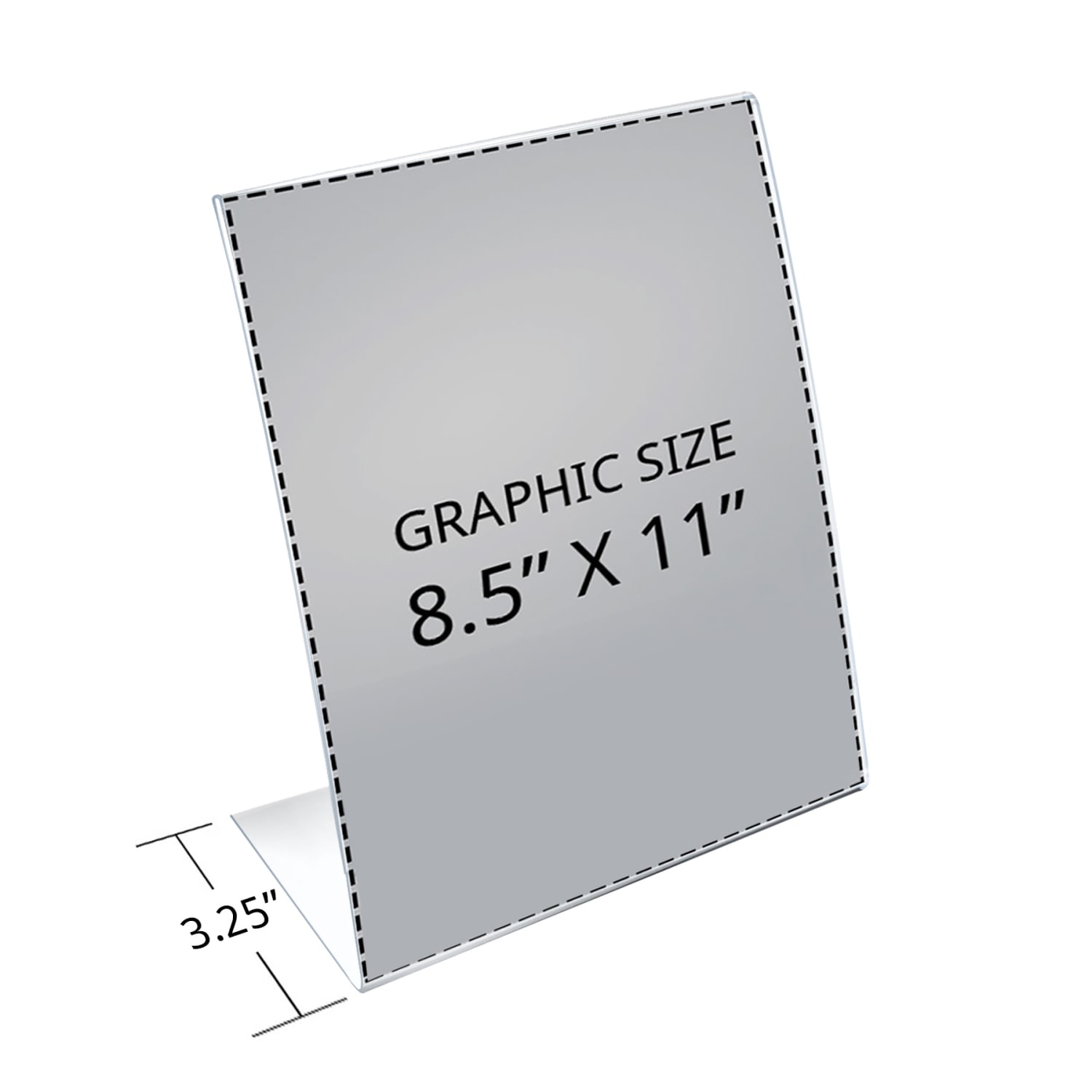 Azar Displays L-Shaped Flexible Plastic Vertical Sign Holders, 8-1/2in x 11in, Clear, Pack Of 3 Holders - Image 3