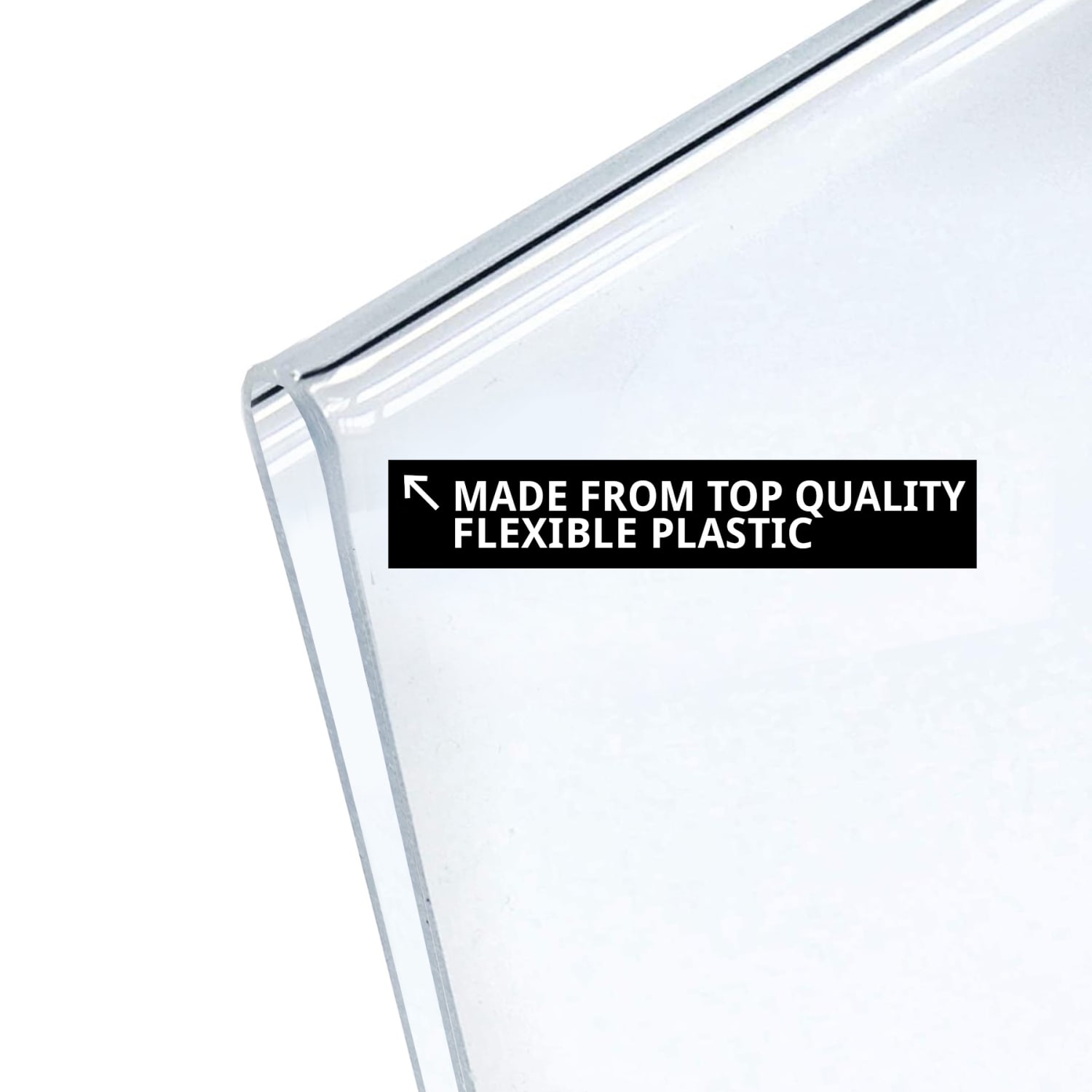 Azar Displays L-Shaped Flexible Plastic Vertical Sign Holders, 8-1/2in x 11in, Clear, Pack Of 3 Holders - Image 6