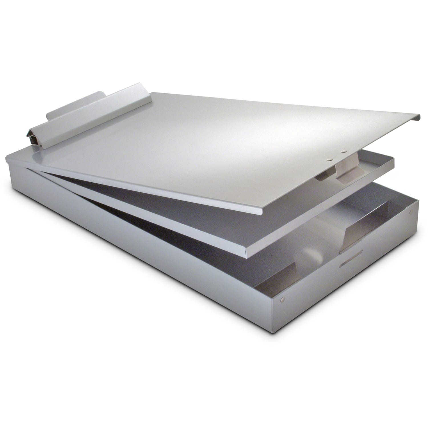 Saunders Cruiser Mate Form Holder with Storage - 1in Clip Capacity - Top Opening - 8 1/2in x 14in Sheet Size - Aluminum - Gray - 1 Each - Image 4